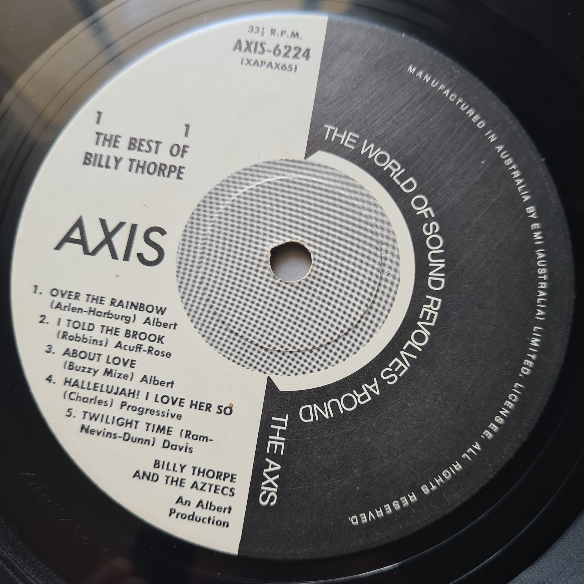 Billy Thorpe & The Aztecs – The Best Of Billy Thorpe - 1965 (1980's reissue) - Vinyl Record LP - Sound Hound Records