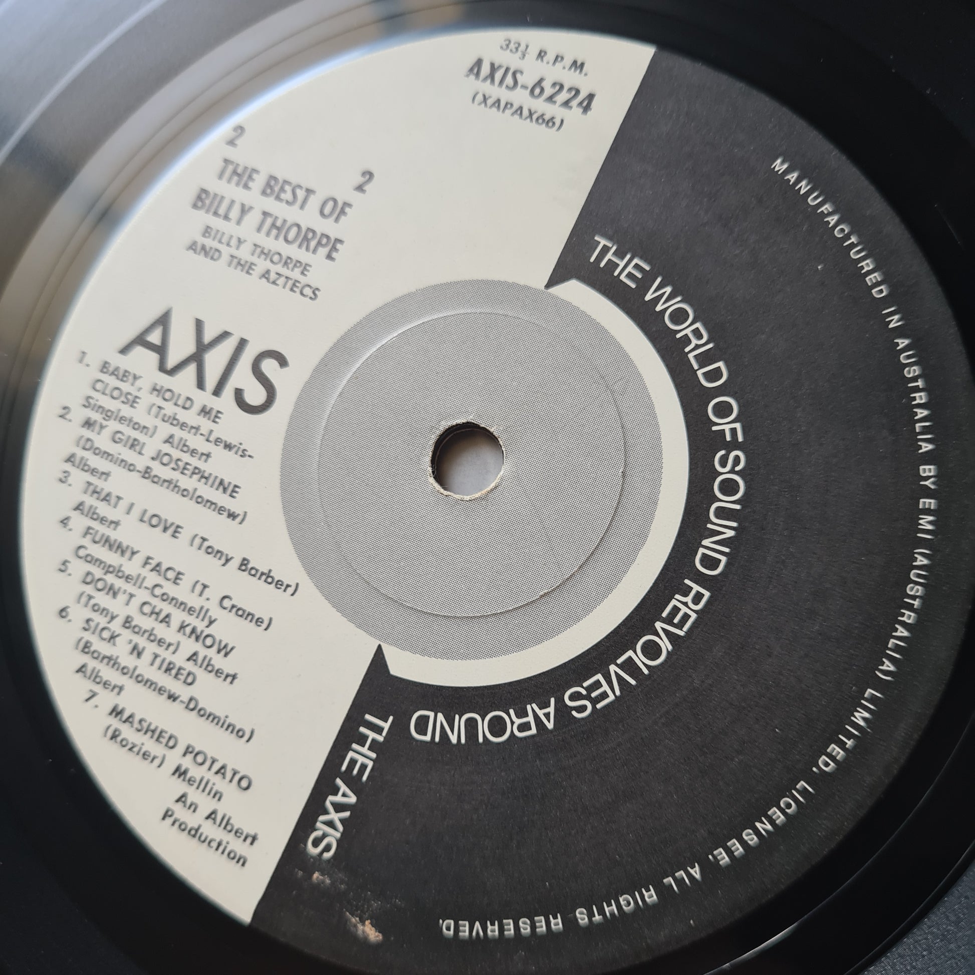 Billy Thorpe & The Aztecs – The Best Of Billy Thorpe - 1965 (1980's reissue) - Vinyl Record LP - Sound Hound Records