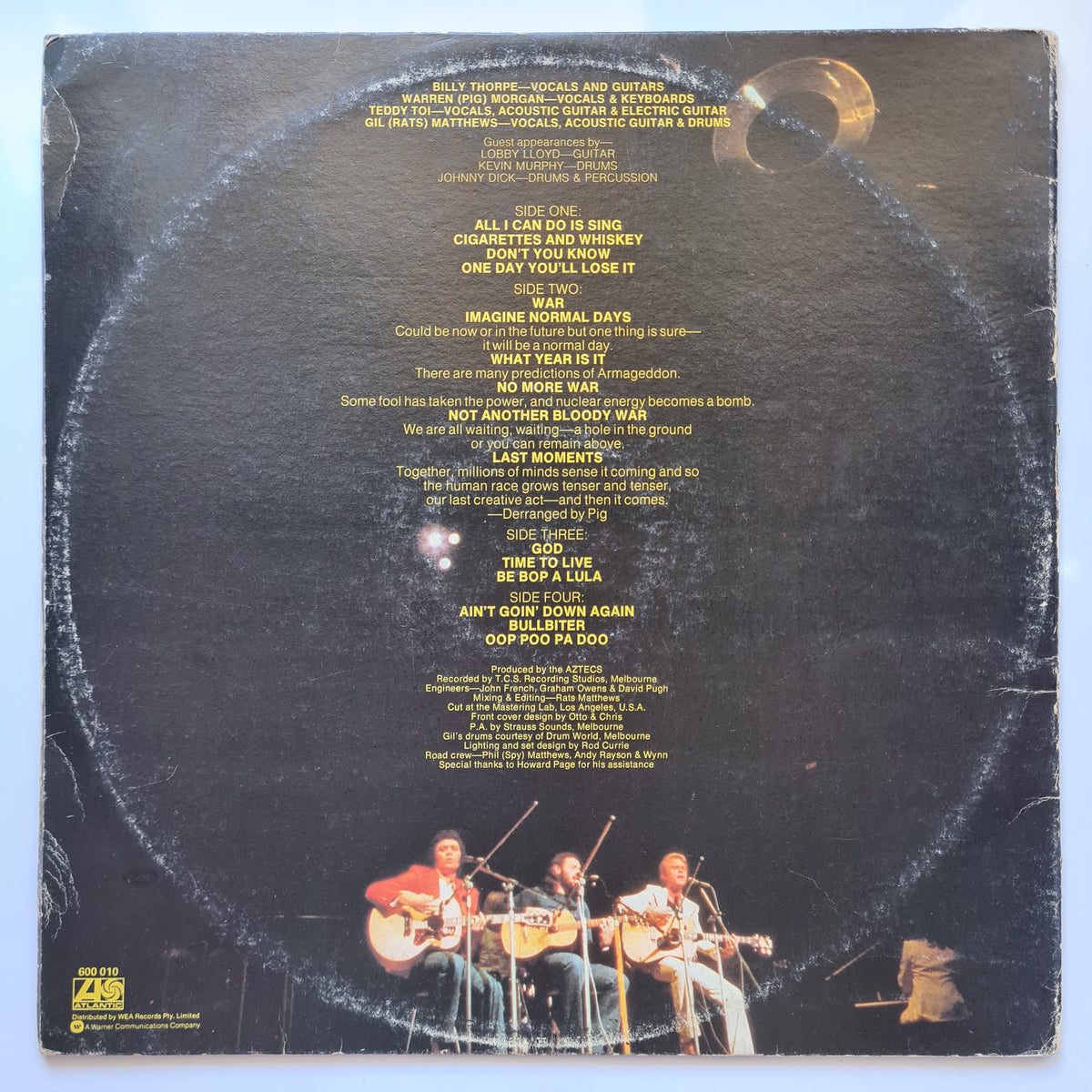 Billy Thorpe & The Aztecs (w/ Lobby Lloyde) – Steaming At The Opera House - 1974 (2LP Gatefold) - Vinyl Record - Sound Hound Records
