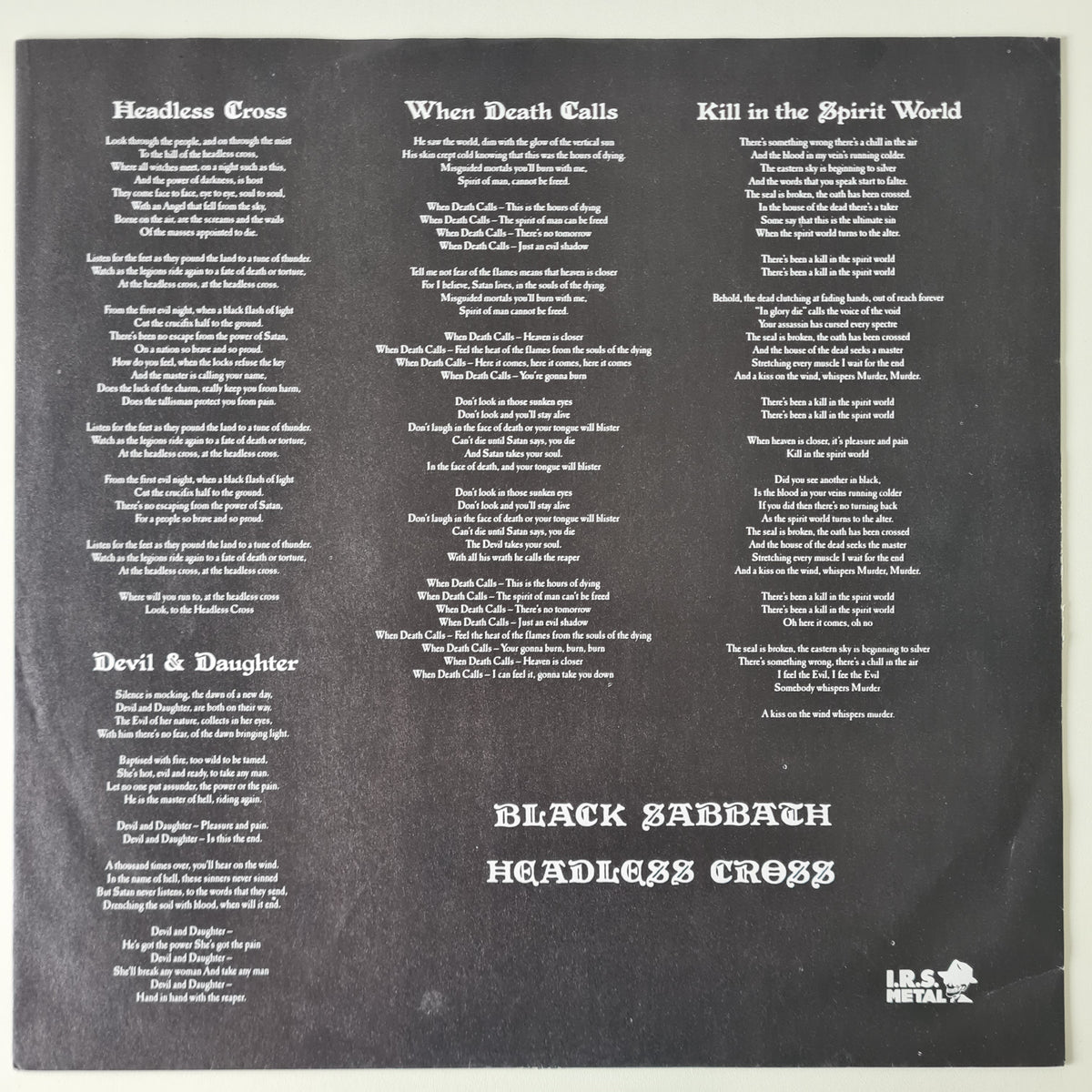 Black Sabbath – Headless Cross - 1989 (European Pressing) - Vinyl Record LP *RARE* - Sound Hound Records