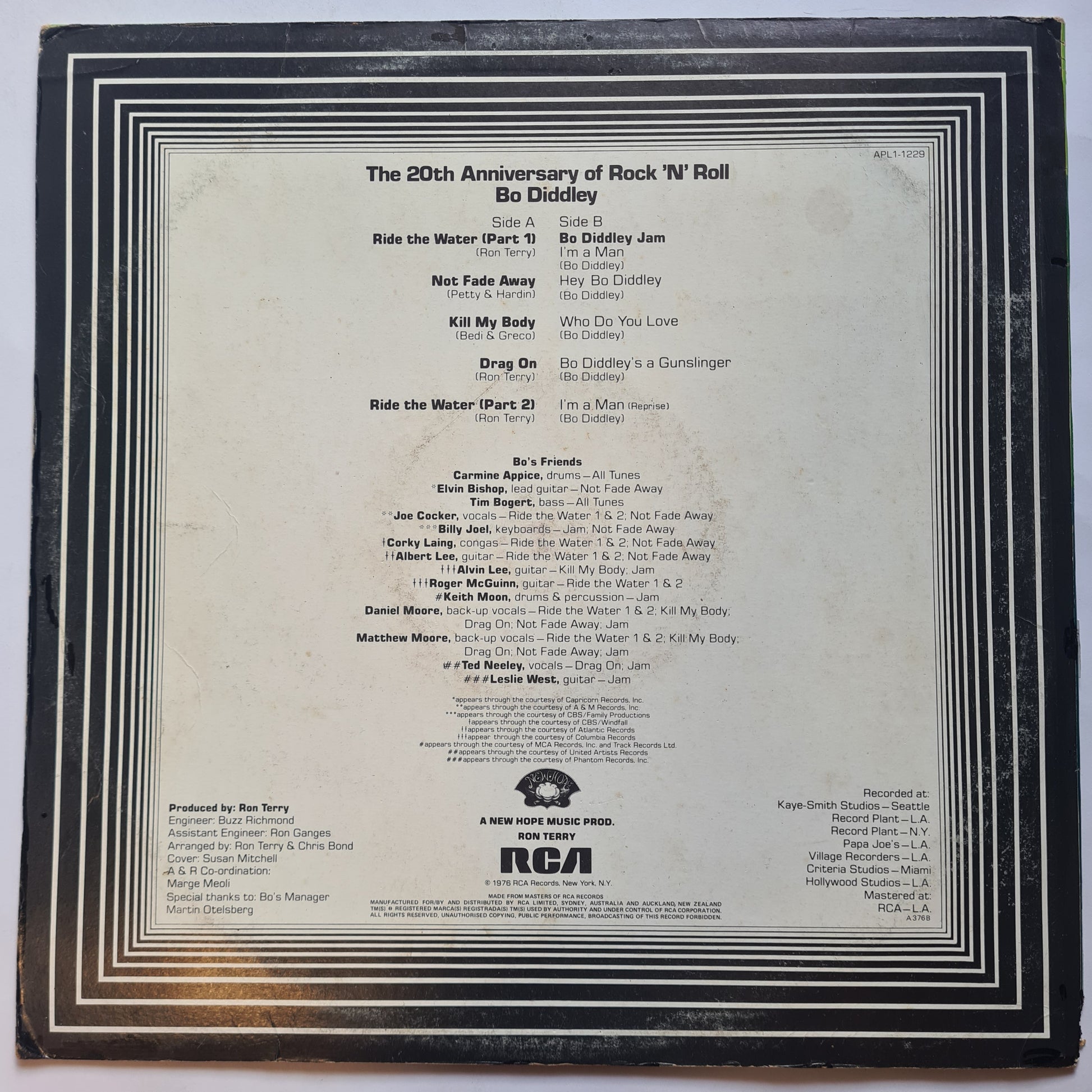 Bo Diddley – The 20th Anniversary Of Rock 'N' Roll - 1976 - Vinyl Record LP - Sound Hound Records