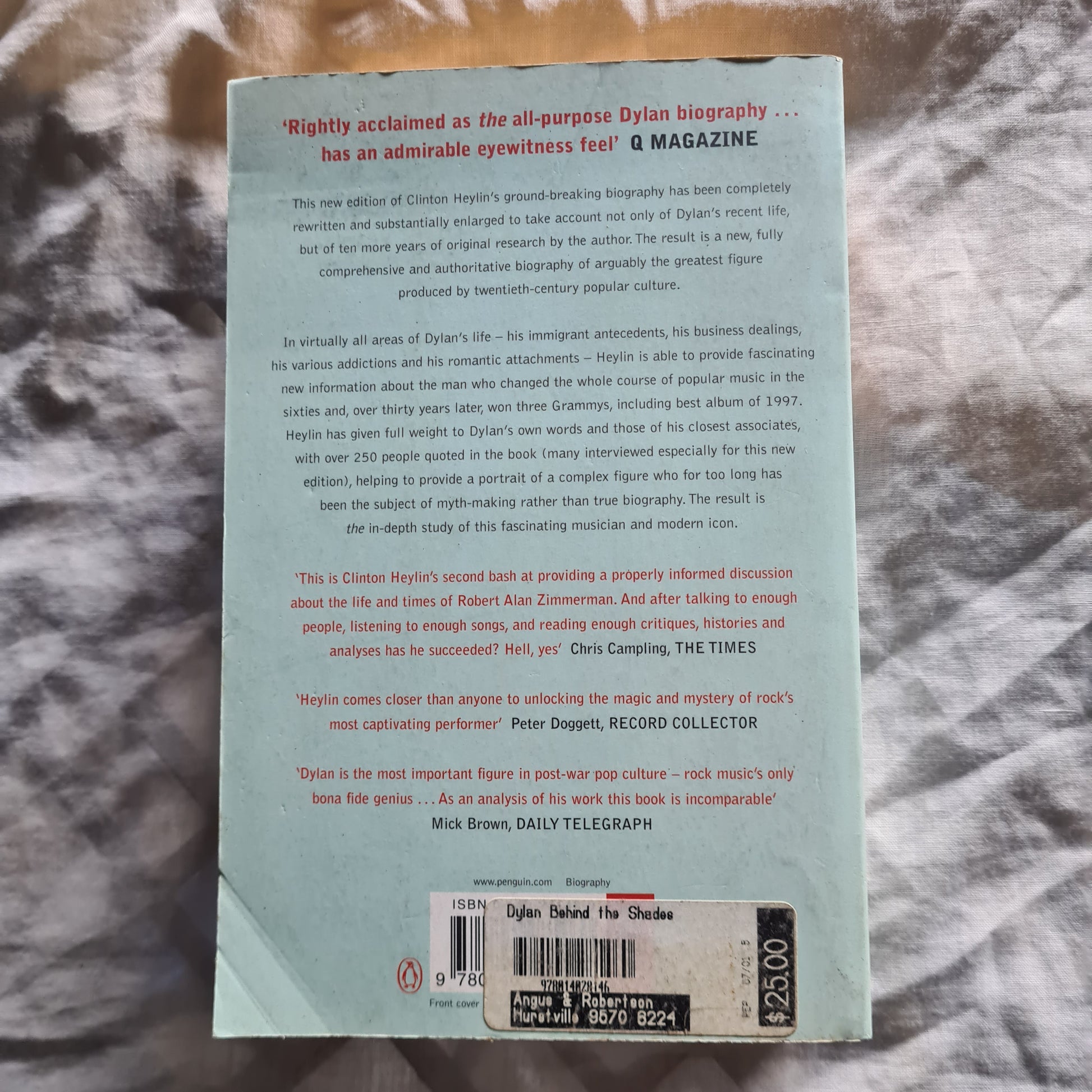 Bob Dylan - Behind The Shades: Take Two - Paperback Book - Sound Hound Records