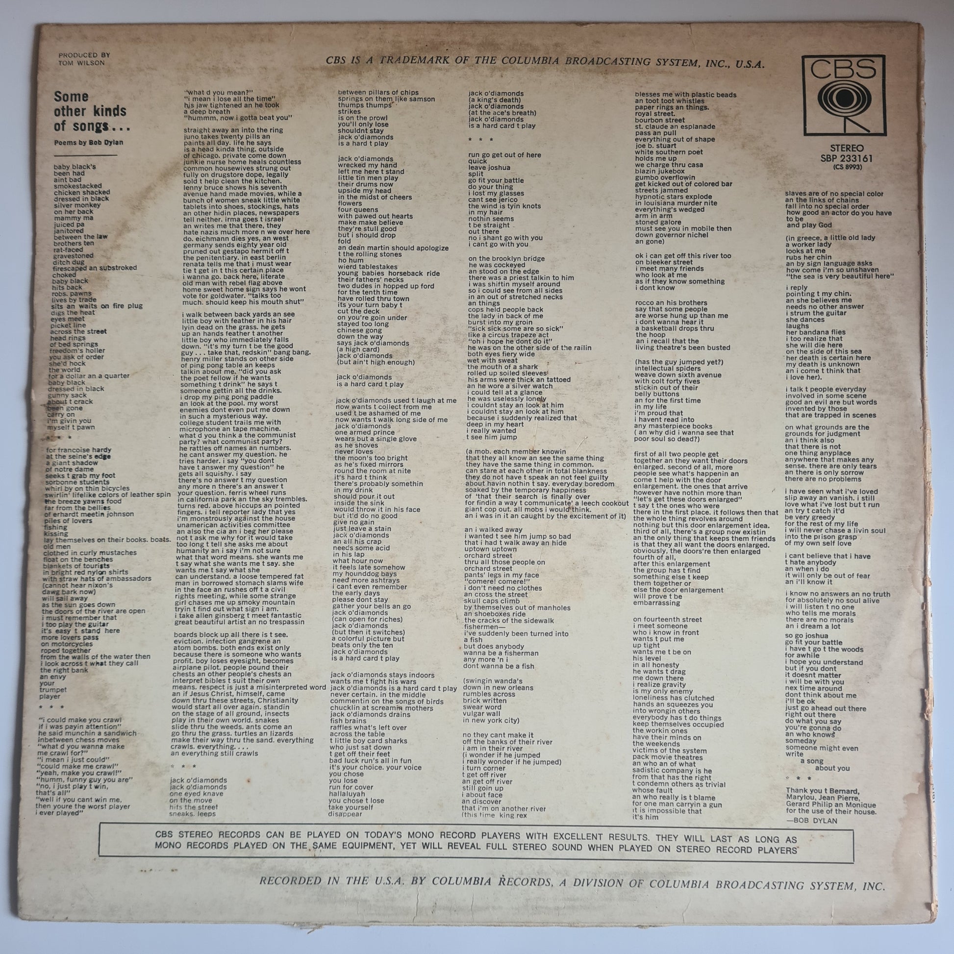 Bob Dylan – Another Side Of Bob Dylan- 1964 (late 70's Australian Pressing) - Vinyl Record LP - Sound Hound Records