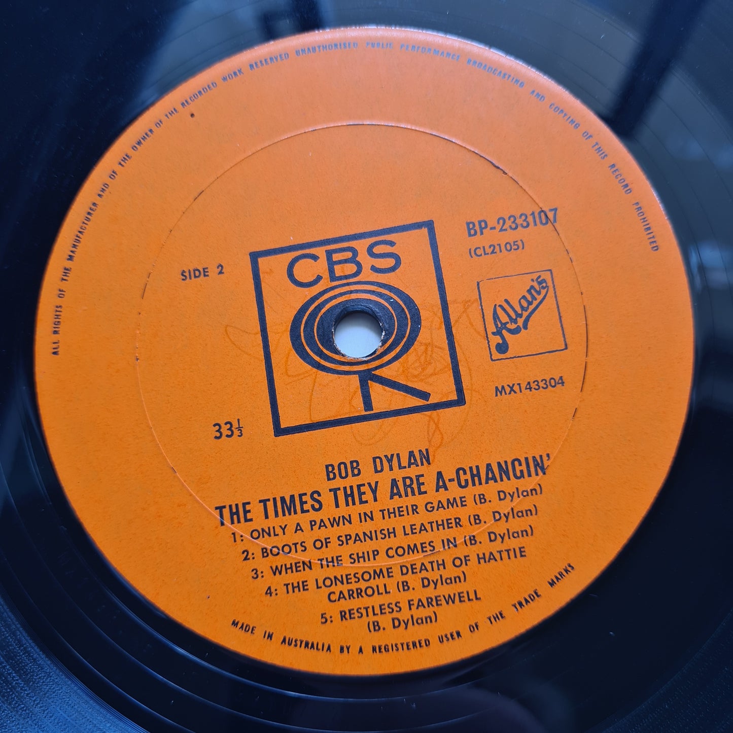 Bob Dylan – The Times They Are A-Changin' (Mono) - 1964 (1st Australian Pressing) - Vinyl Record LP - Sound Hound Records