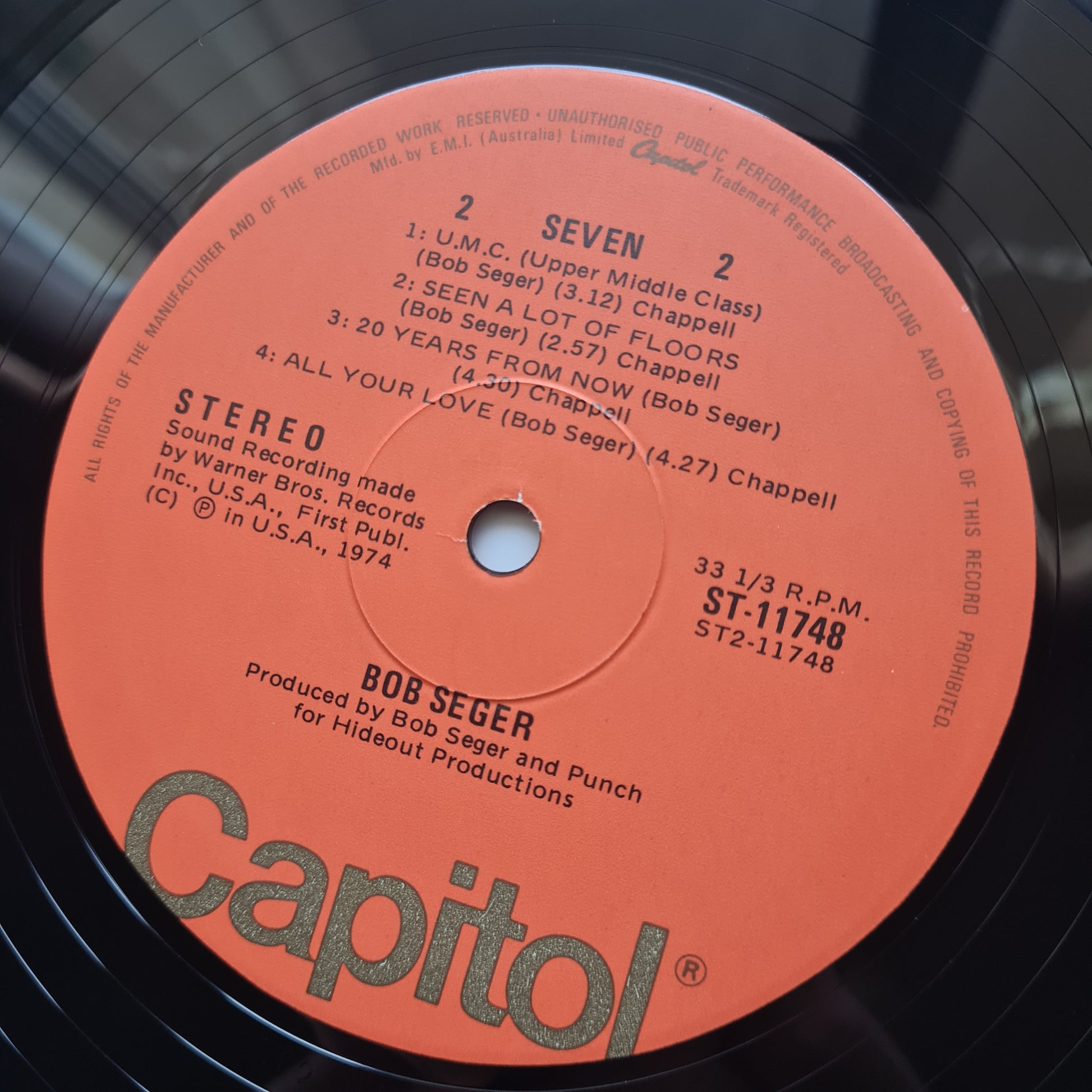 Bob Seger – Seven - 1974 (1978 Australian Pressing) - Vinyl Record LP - Sound Hound Records