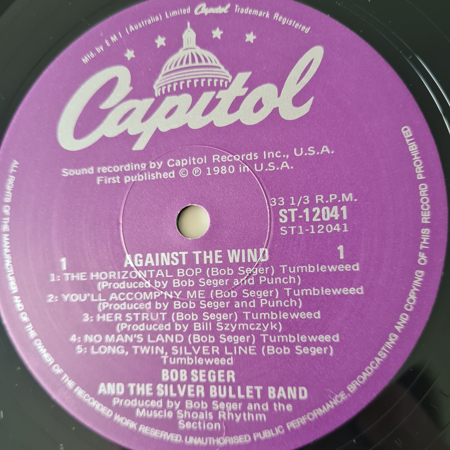 Bob Seger & The Silver Bullet Band – Against The Wind - 1980 - Vinyl Record LP (near mint) - Sound Hound Records