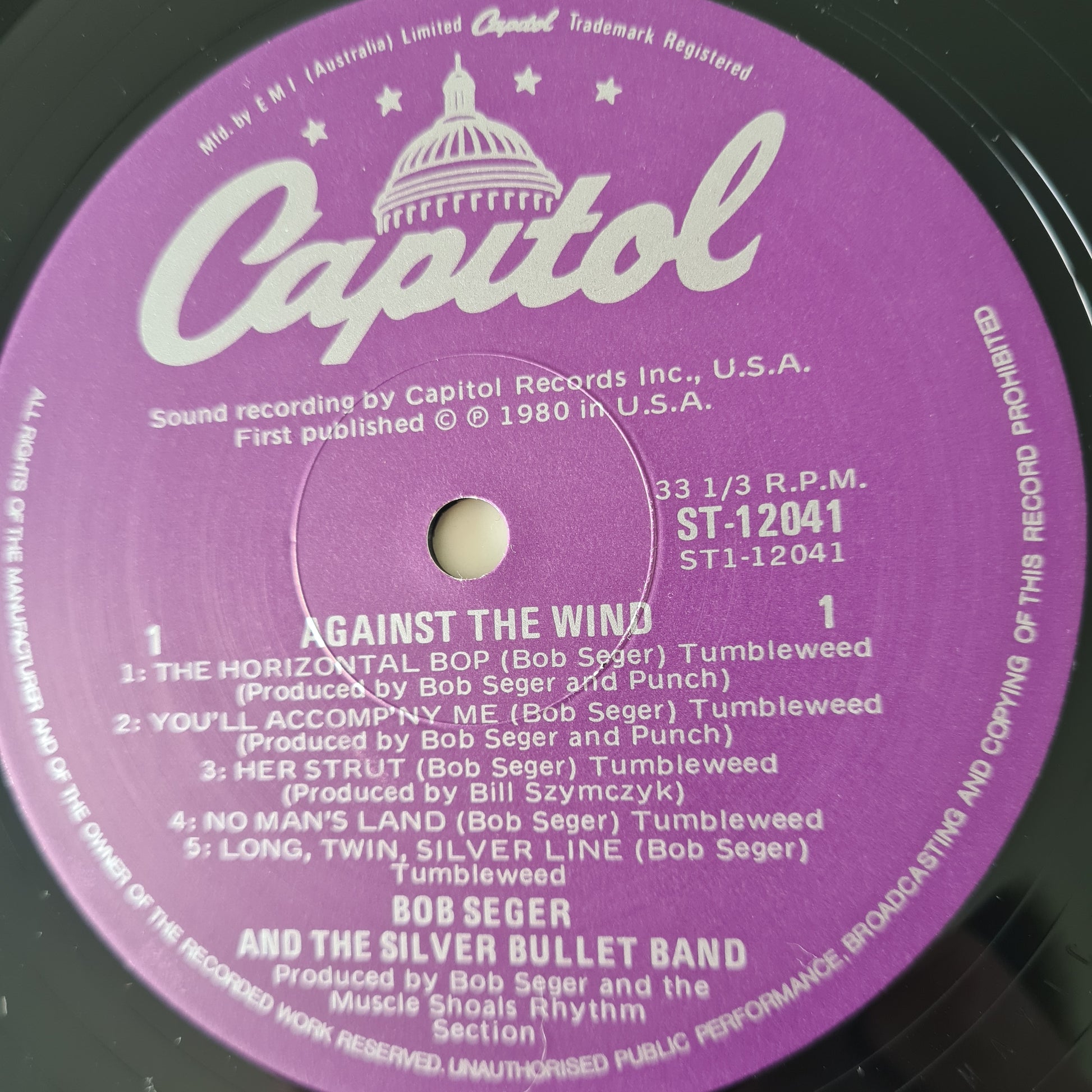 Bob Seger & The Silver Bullet Band – Against The Wind - 1980 - Vinyl Record LP (near mint) - Sound Hound Records