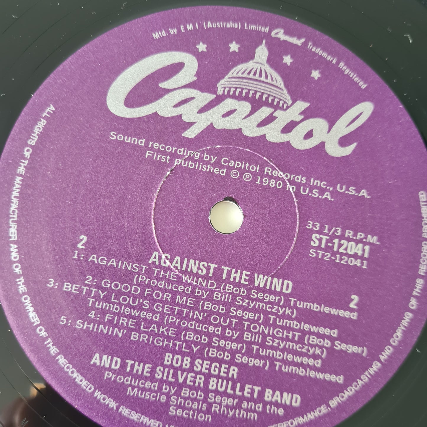 Bob Seger & The Silver Bullet Band – Against The Wind - 1980 - Vinyl Record LP (near mint) - Sound Hound Records