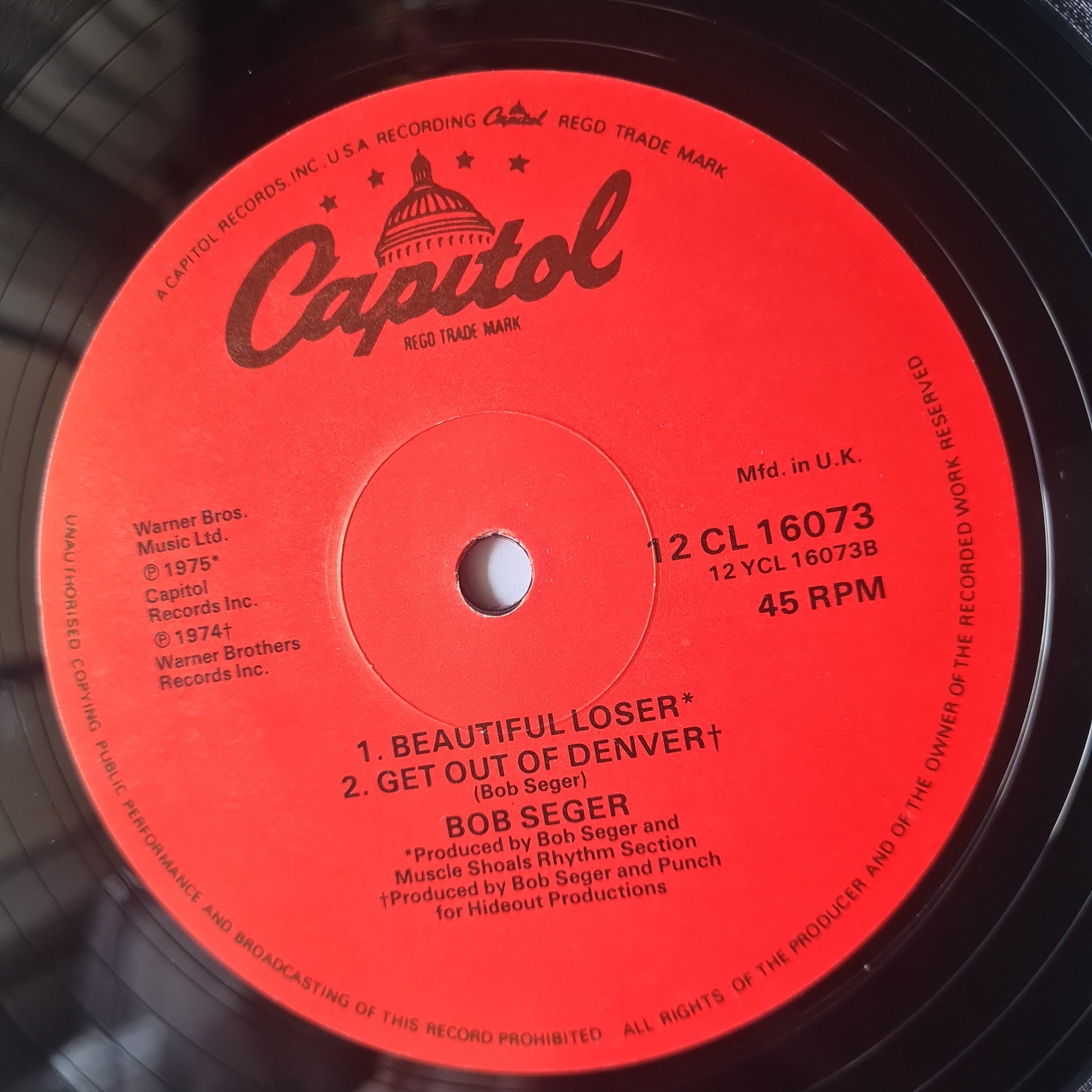Bob Seger & The Silver Bullet Band – Till It Shines - 1978 - Vinyl Record (Maxi Single) - Sound Hound Records