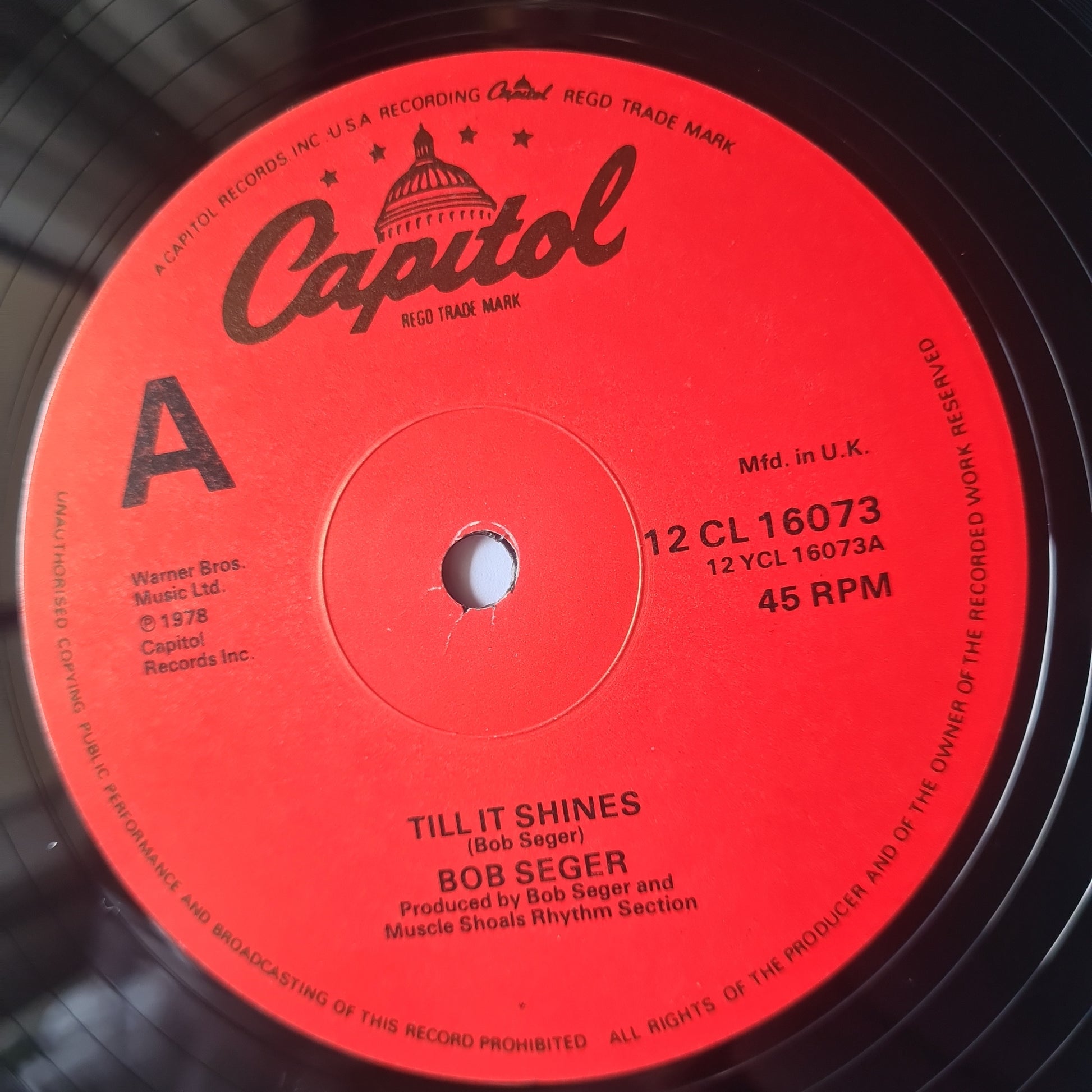 Bob Seger & The Silver Bullet Band – Till It Shines - 1978 - Vinyl Record (Maxi Single) - Sound Hound Records