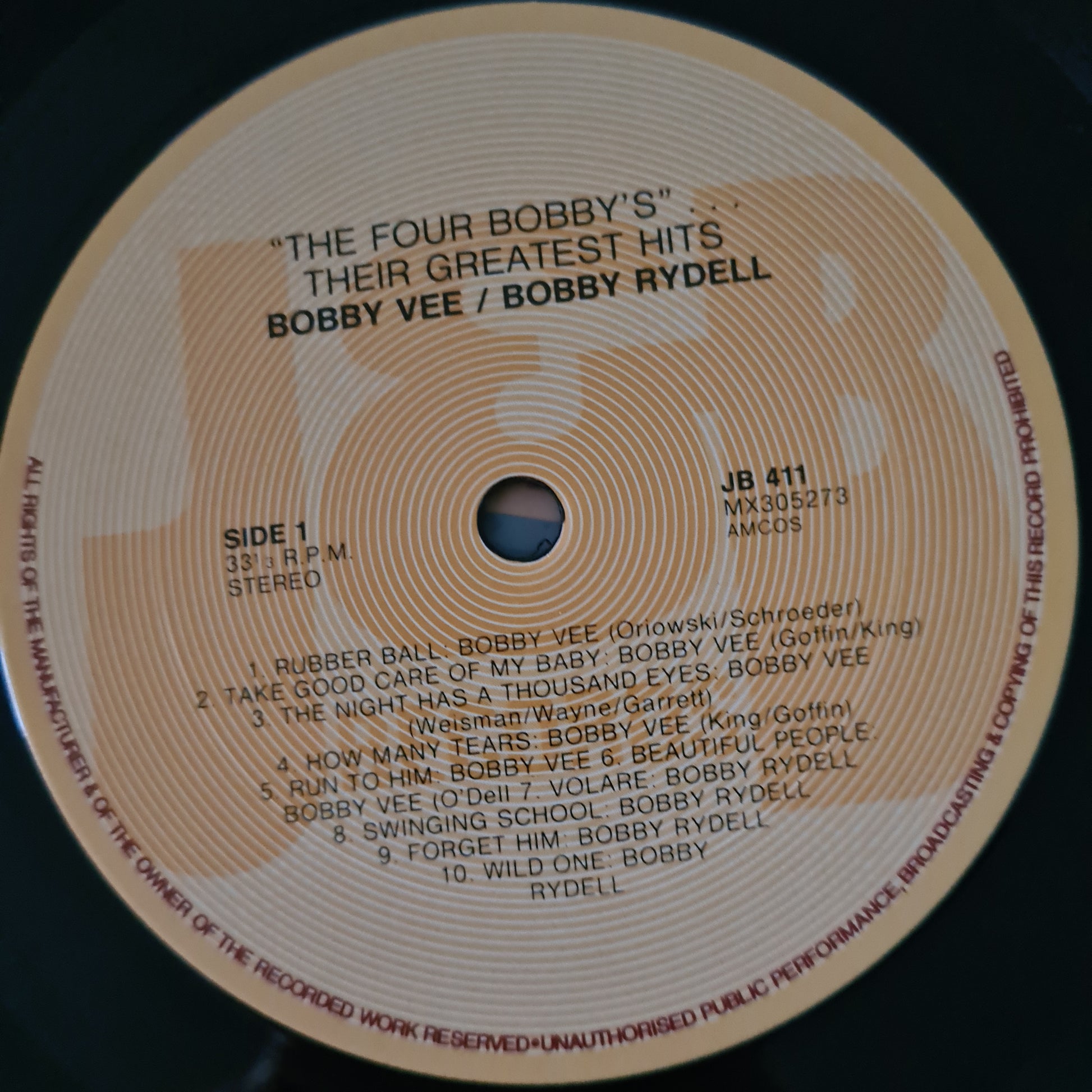 Bobby Vee / Bobby Rydell / Bobby Darin / Bobby Vinton ‎– The 4 Bobbys: Their Greatest Hits- 1980 - Vinyl Record LP - Sound Hound Records