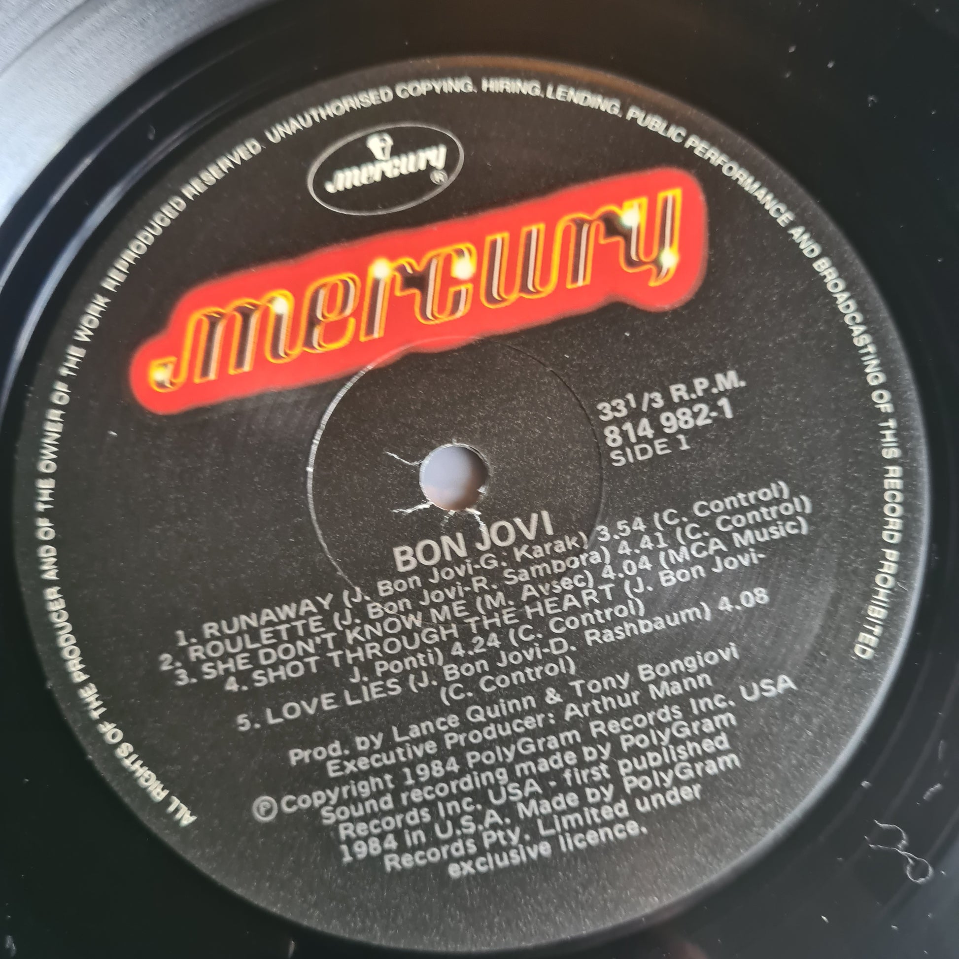 Bon Jovi – Bon Jovi - 1984 - Vinyl Record LP - Sound Hound Records