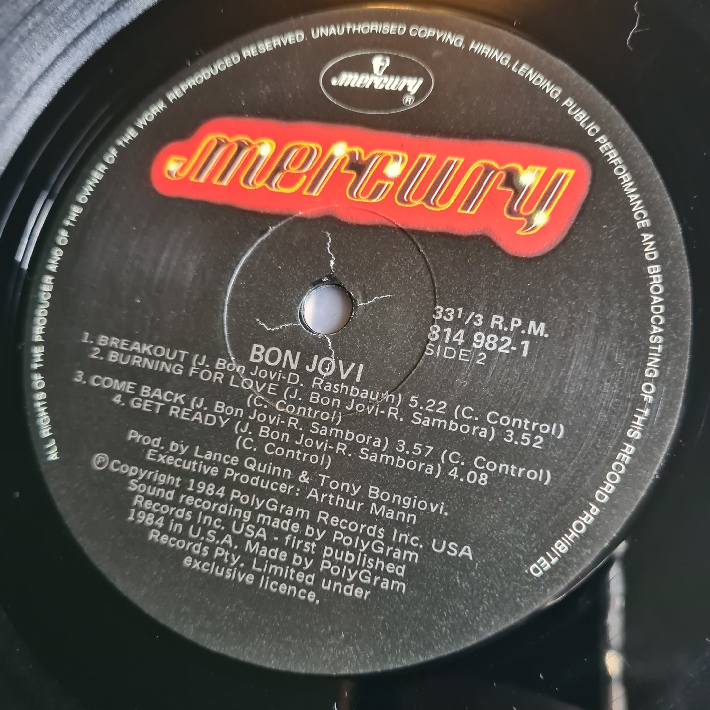 Bon Jovi – Bon Jovi - 1984 - Vinyl Record LP - Sound Hound Records
