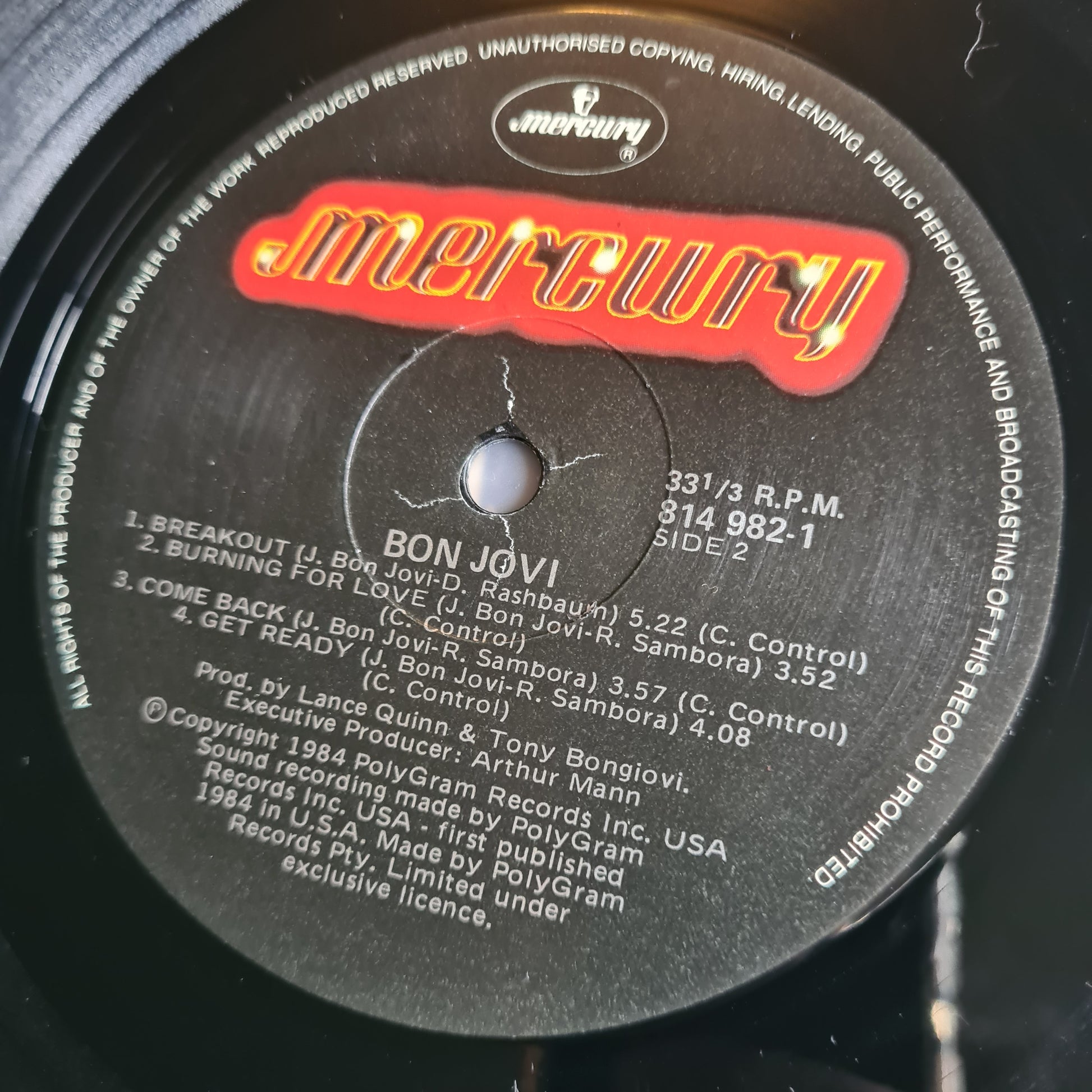 Bon Jovi – Bon Jovi - 1984 - Vinyl Record LP - Sound Hound Records