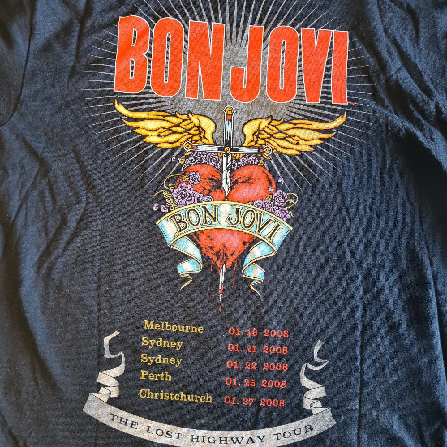 Bon Jovi | Lost Highway Australian Tour 2008 | Size Medium T-Shirt - Sound Hound Records