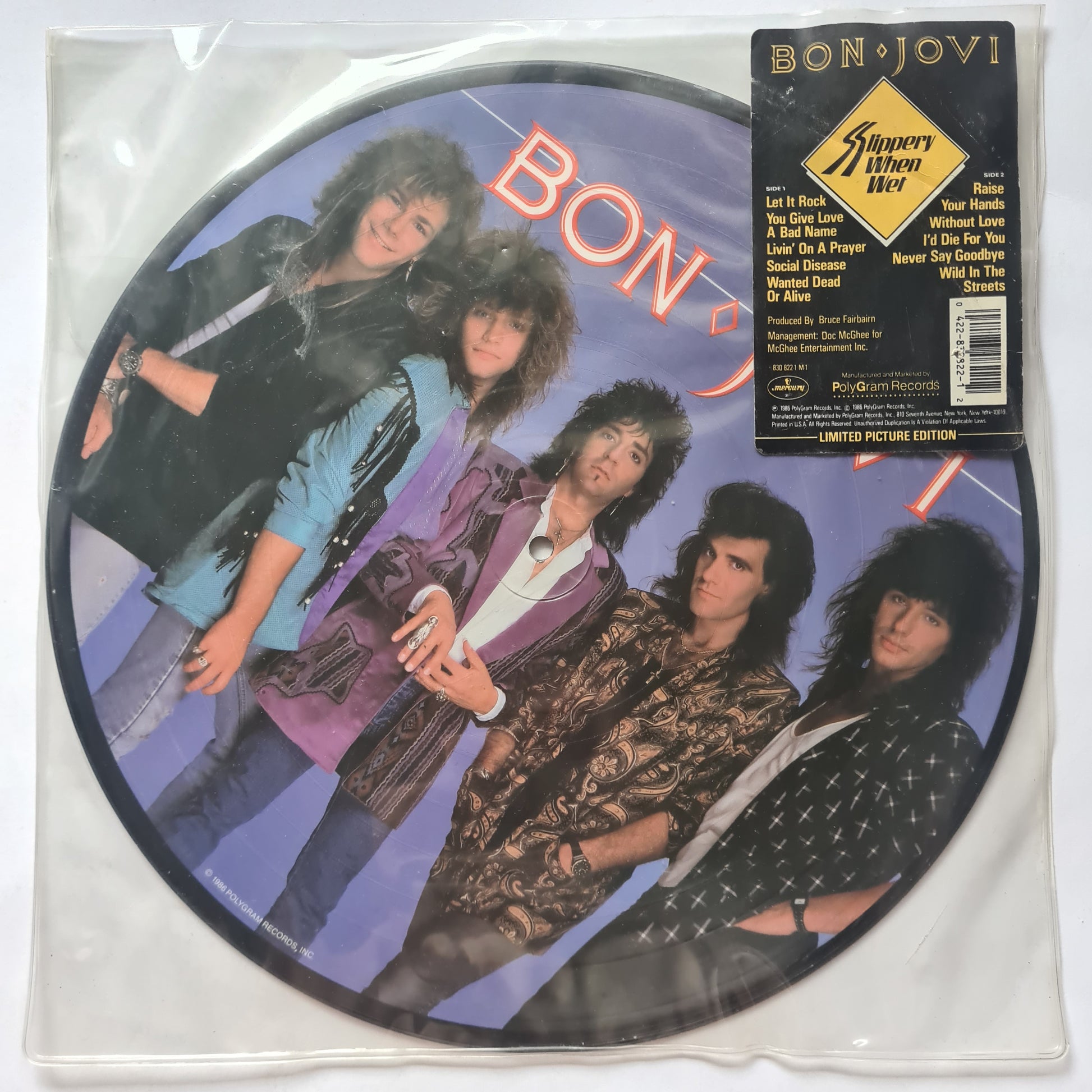 Bon Jovi – Slippery When Wet (Limited Edition Picture Disc) - 1986 - Vinyl Record LP - Sound Hound Records