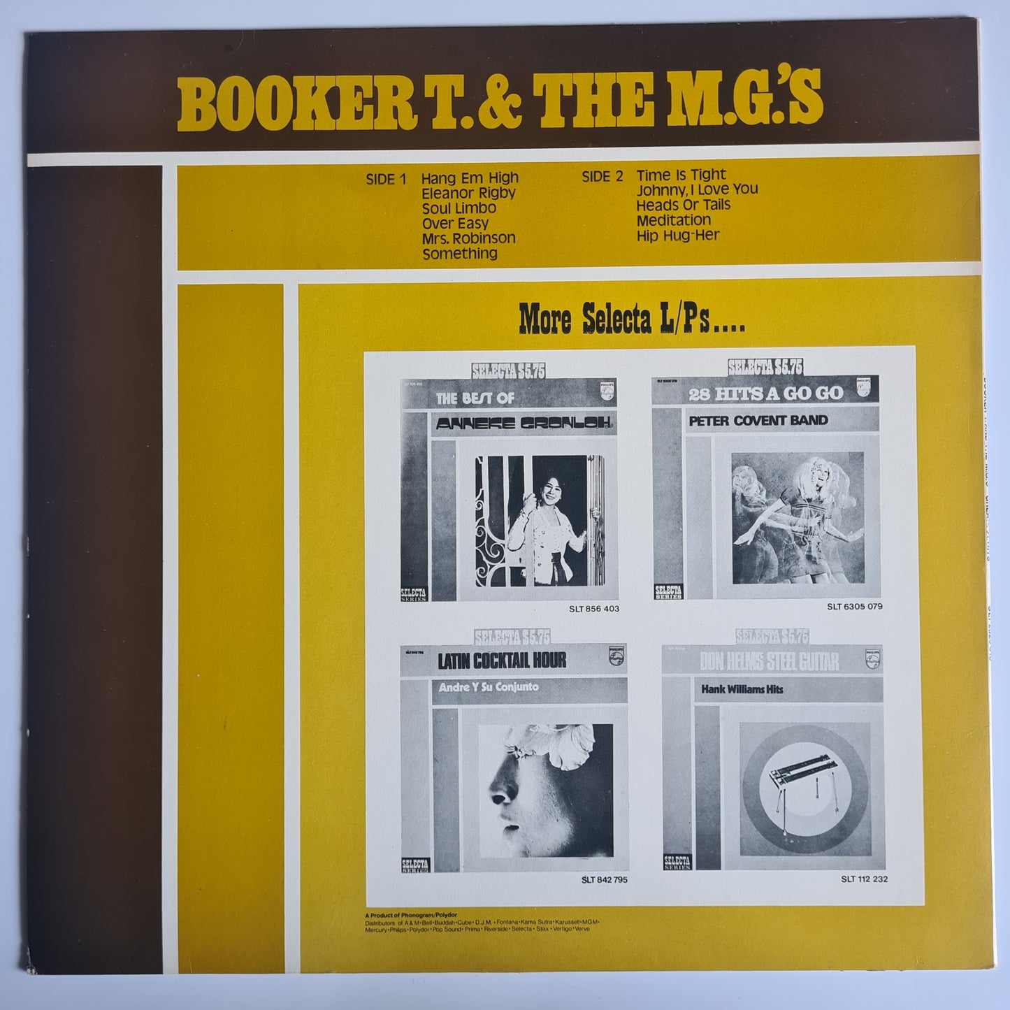 Booker T & The MG's  – Greatest Hits - 1970 (Singapore reissue Pressing) - Vinyl Record LP (near mint) - Sound Hound Records