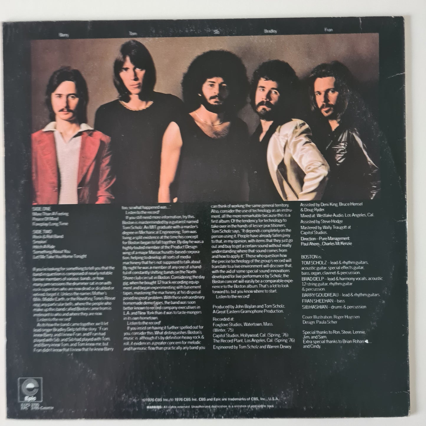 Boston – Boston (Debut Album) - 1976 - Vinyl Record LP - Sound Hound Records