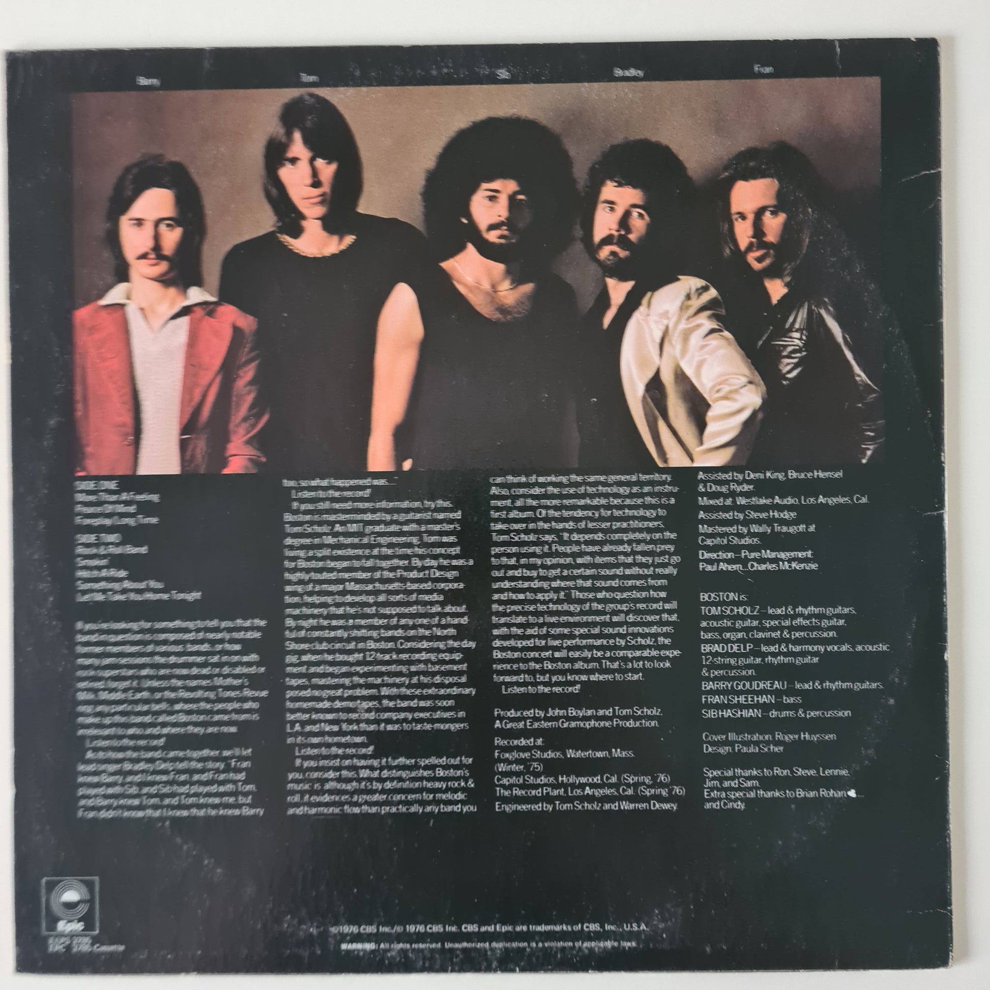 Boston – Boston (Debut Album) - 1976 - Vinyl Record LP - Sound Hound Records