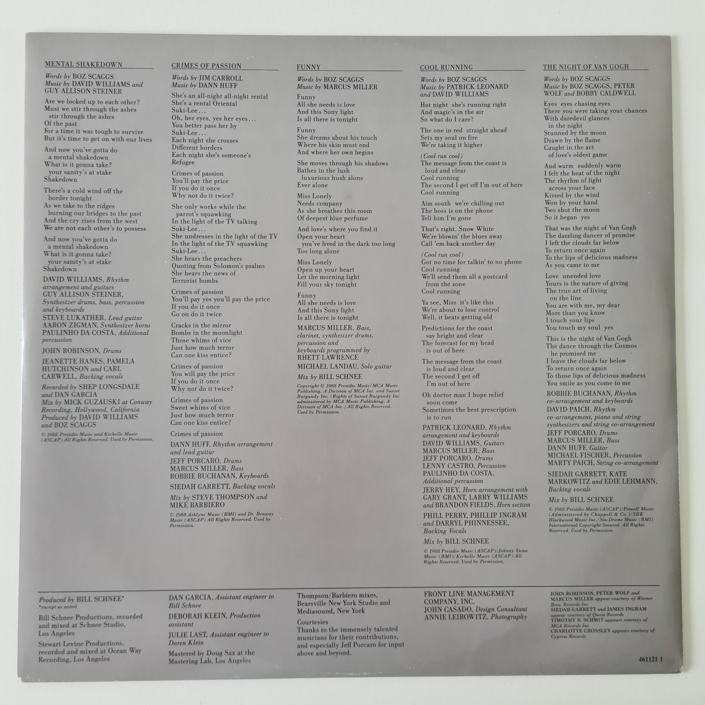 Boz Scaggs – Other Roads - 1988 - Vinyl Record LP - Sound Hound Records
