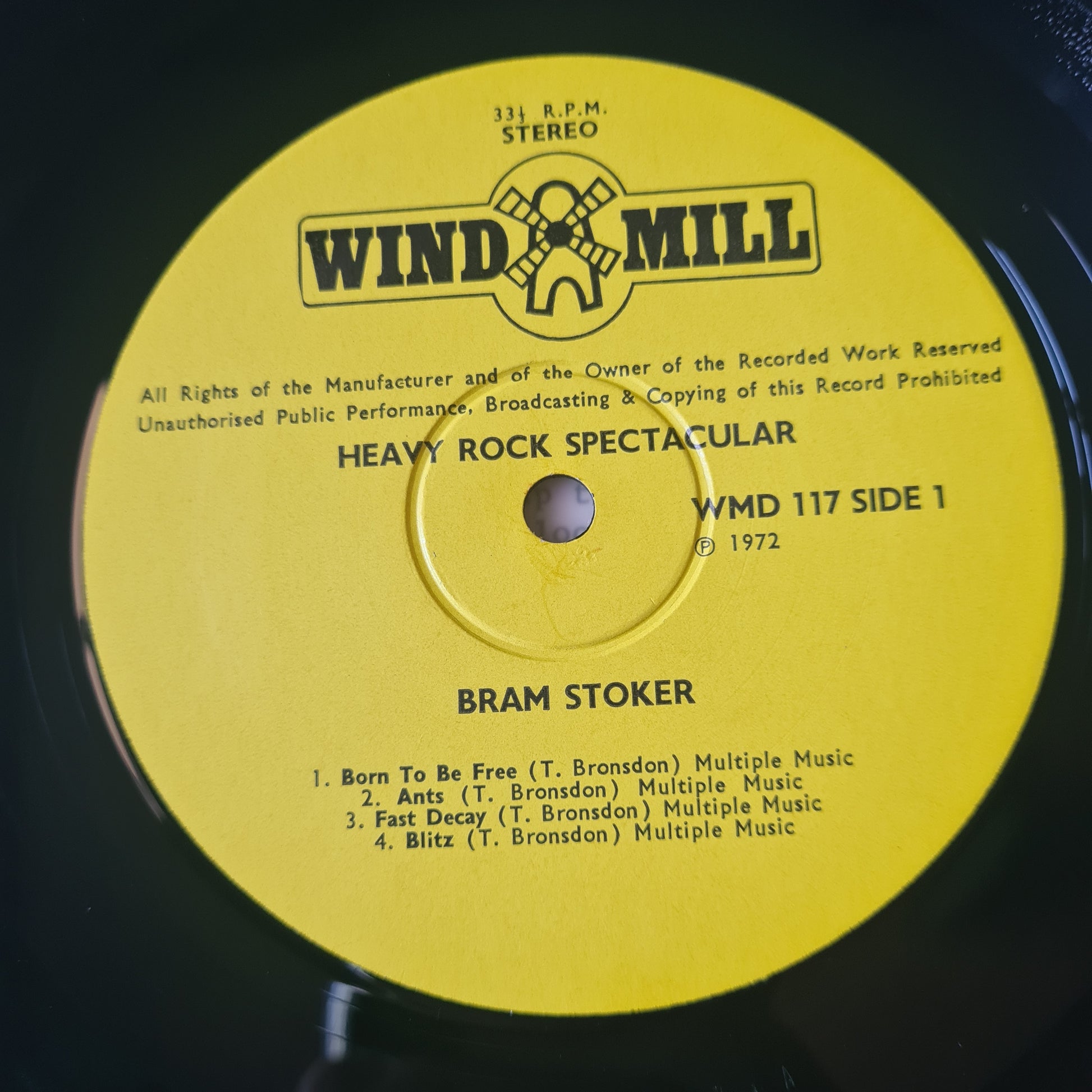 Bram Stoker – Heavy Rock Spectacular - 1972 - Vinyl Record LP - Sound Hound Records