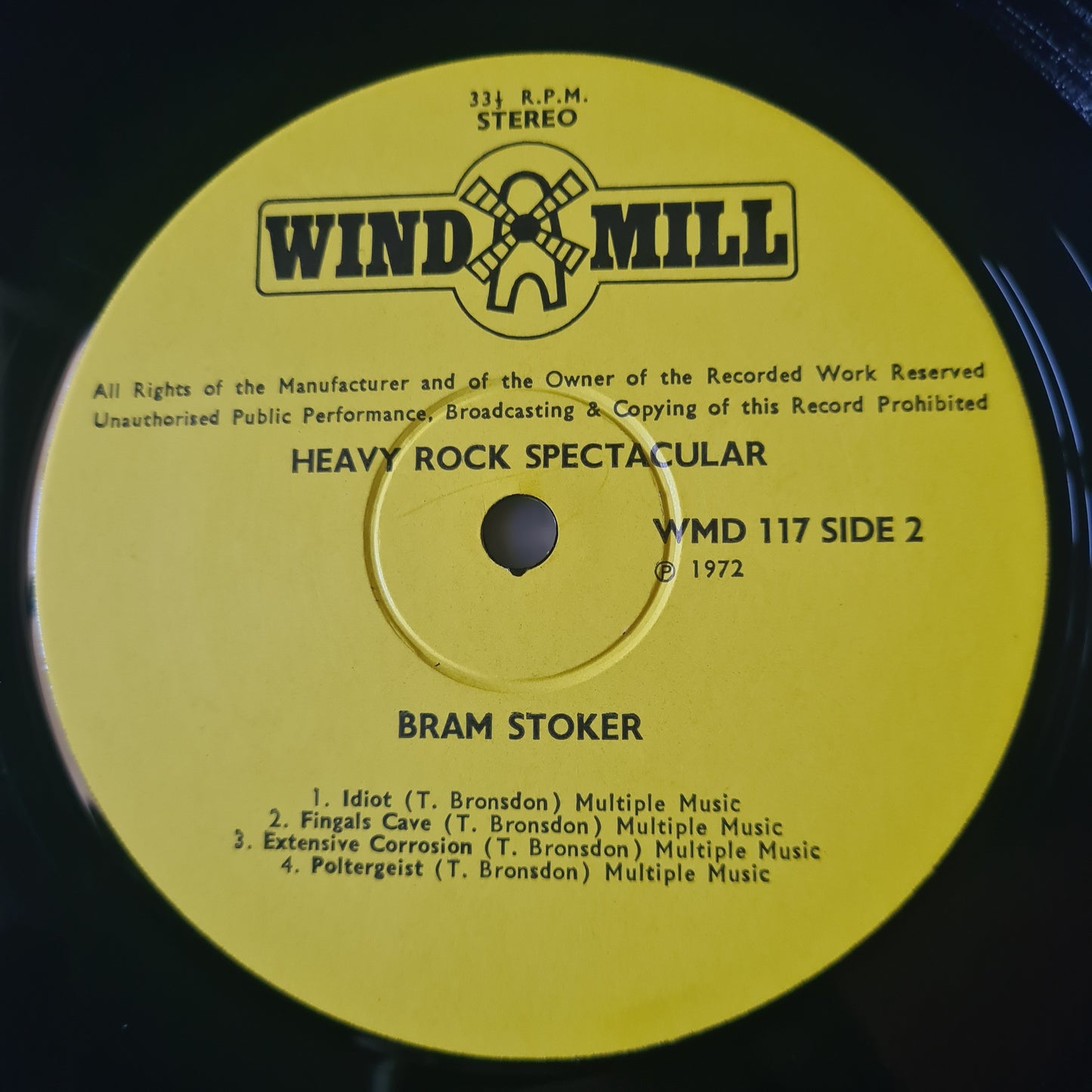 Bram Stoker – Heavy Rock Spectacular - 1972 - Vinyl Record LP - Sound Hound Records