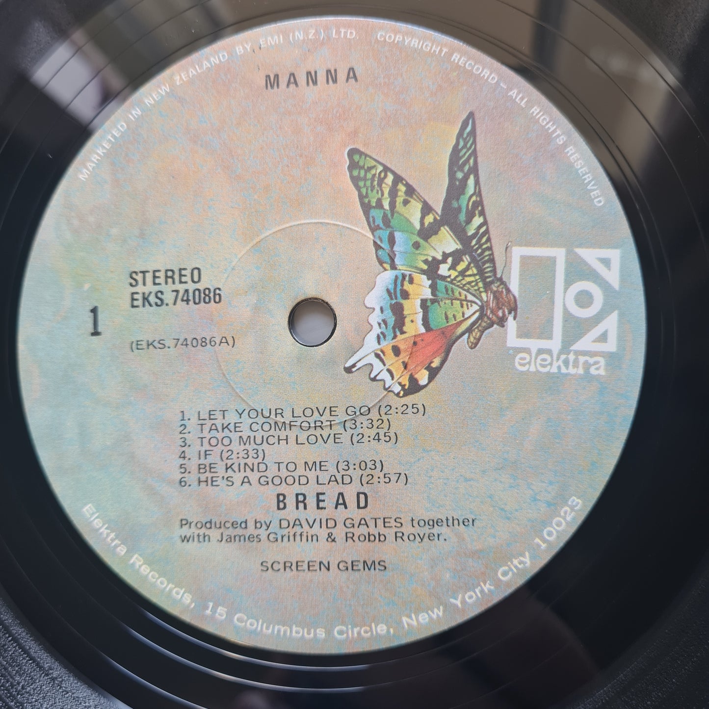 Bread – Manna - 1971 (New Zealand Pressing)- Vinyl Record LP (near mint) - Sound Hound Records