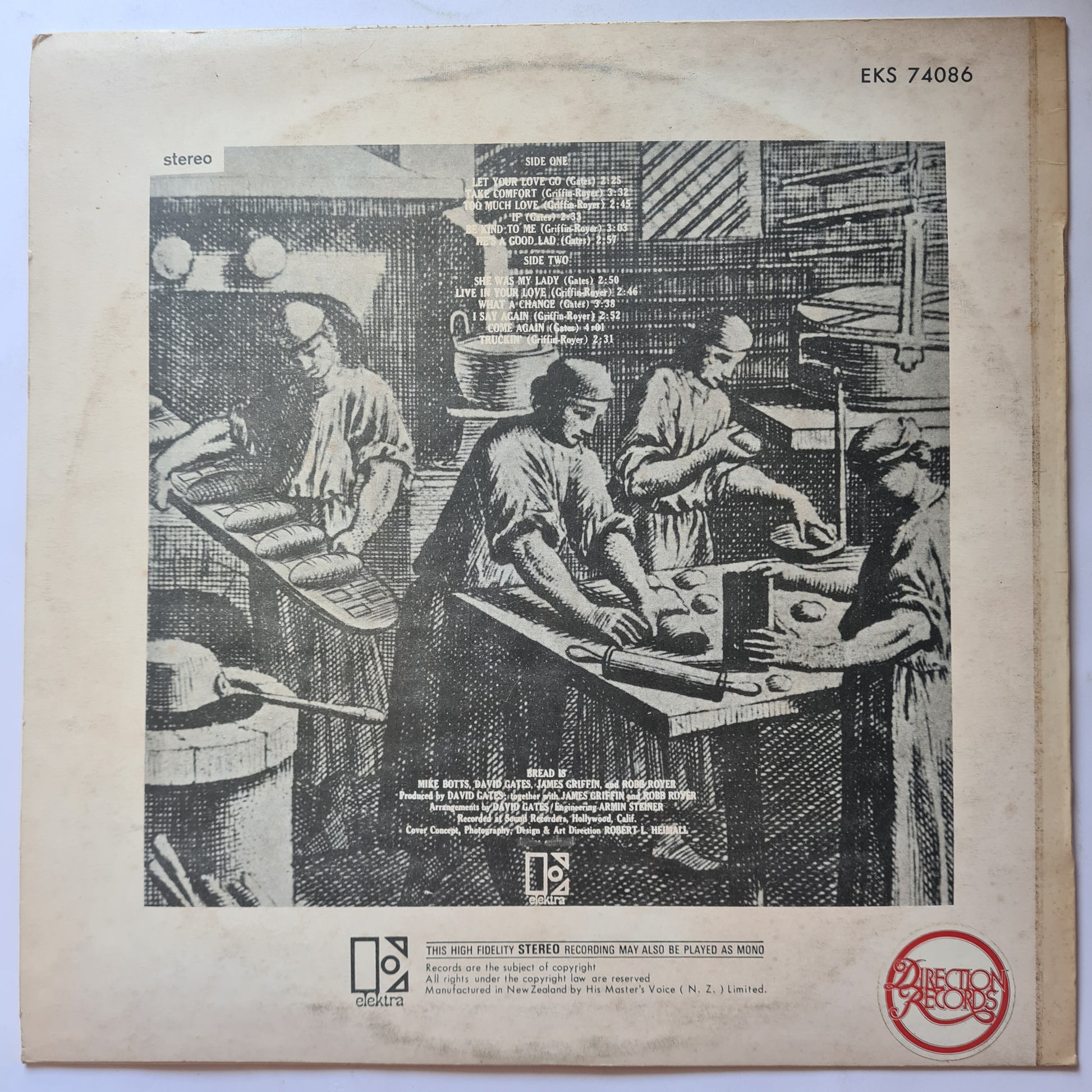 Bread – Manna - 1971 (New Zealand Pressing)- Vinyl Record LP (near mint) - Sound Hound Records