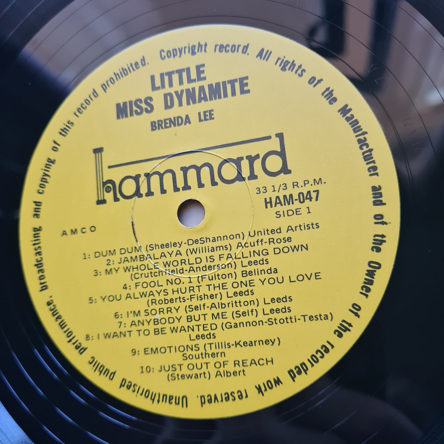 Brenda Lee – Little Miss Dynamite: 20 Golden Greats - 1980 - Vinyl Record LP - Sound Hound Records
