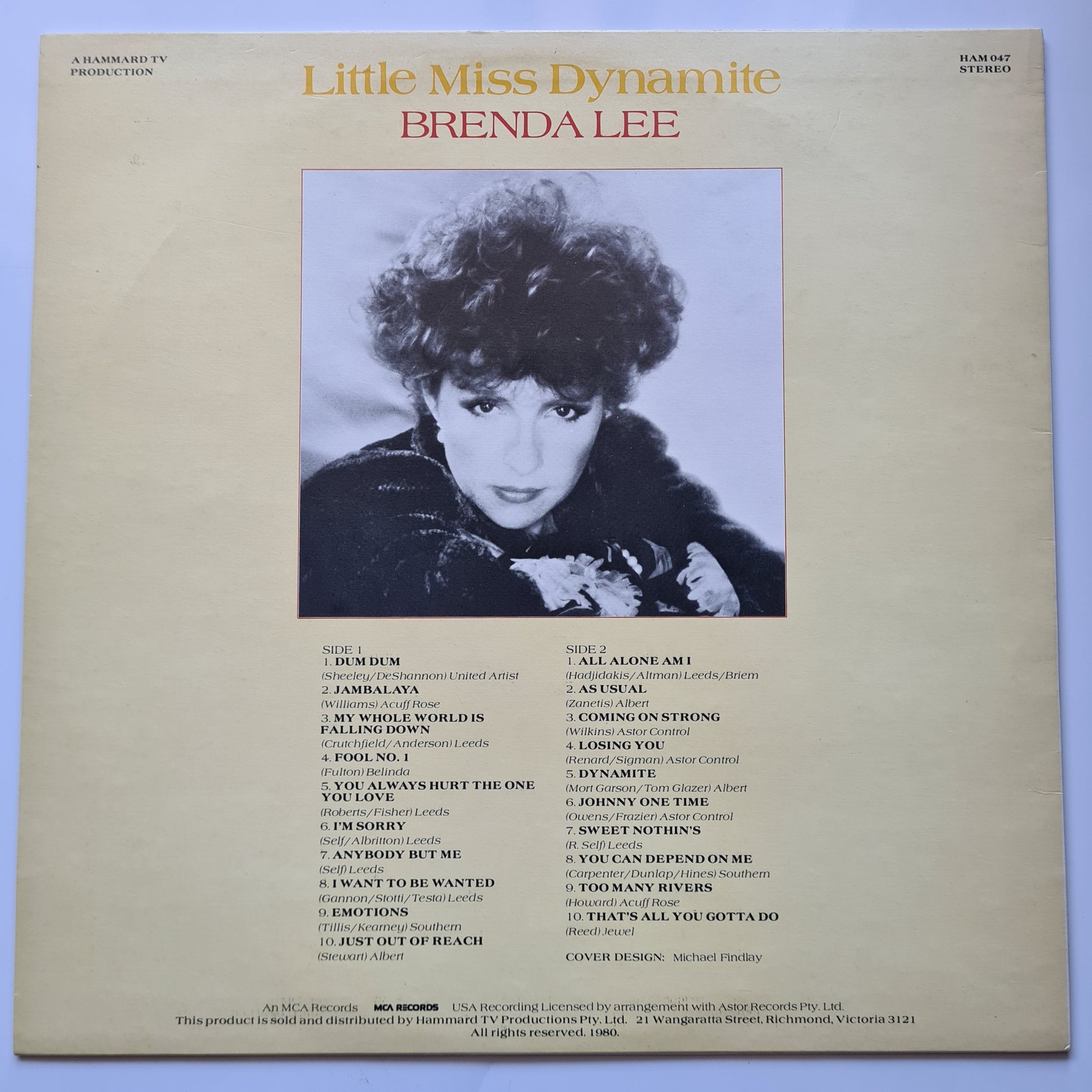 Brenda Lee – Little Miss Dynamite: 20 Golden Greats - 1980 - Vinyl Record LP - Sound Hound Records