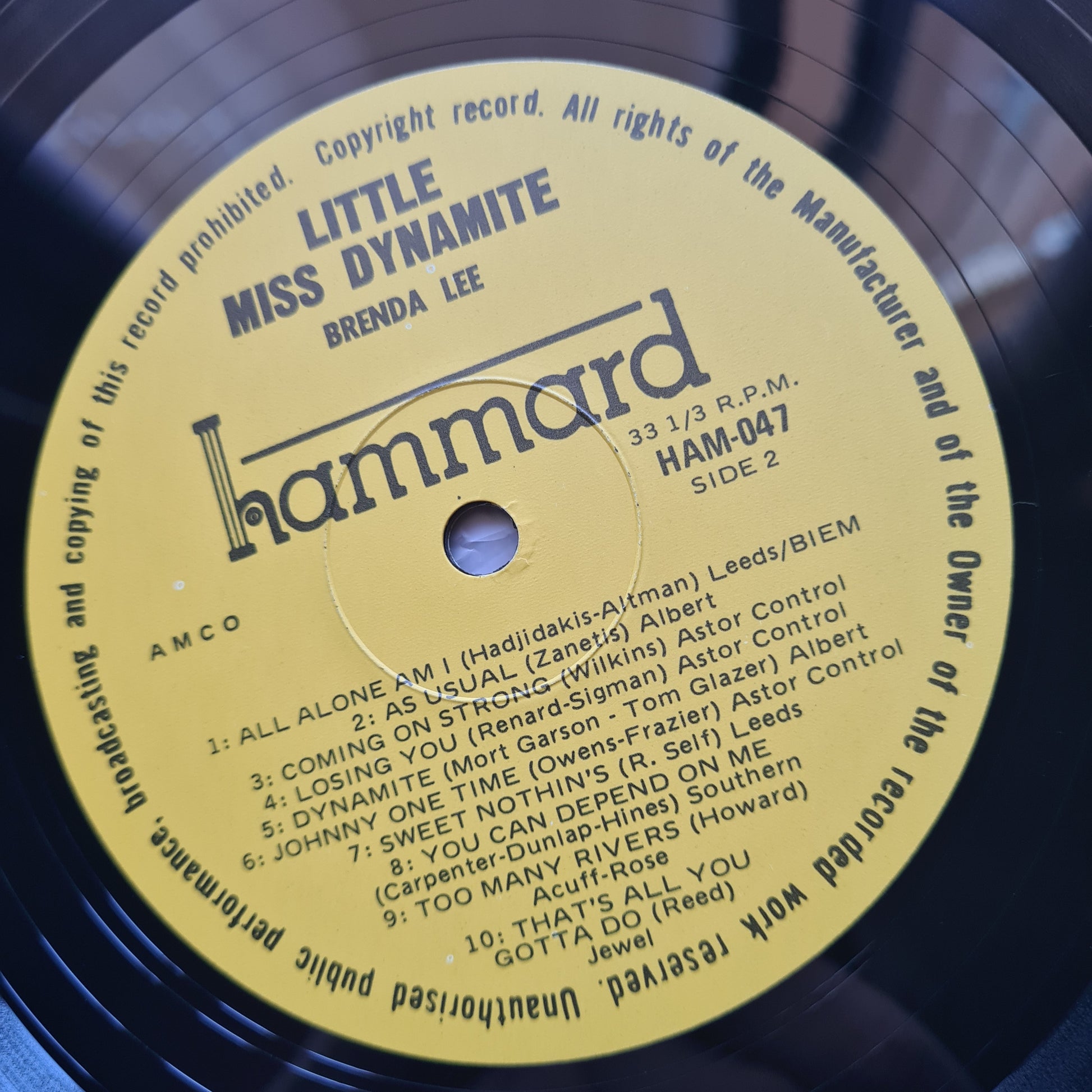 Brenda Lee – Little Miss Dynamite: 20 Golden Greats - 1980 - Vinyl Record LP - Sound Hound Records