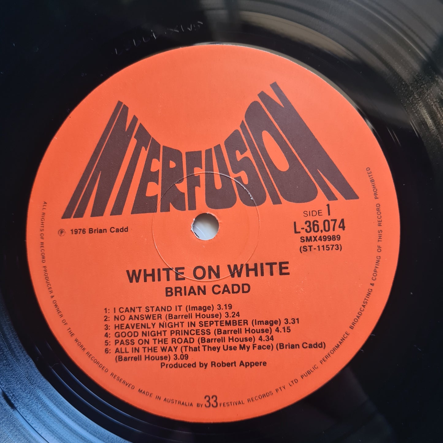 Brian Cadd – White On White - 1976 - Vinyl Record LP - Sound Hound Records