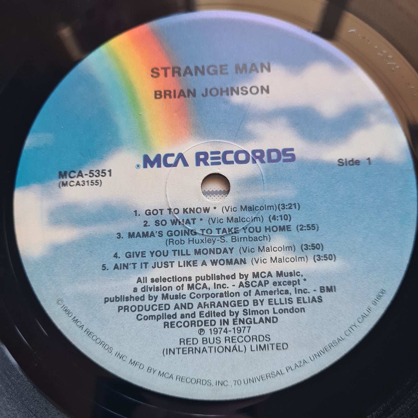 Brian Johnson (Geordie, AC/DC) – Strange Man - 1982 - Vinyl Record LP - Sound Hound Records