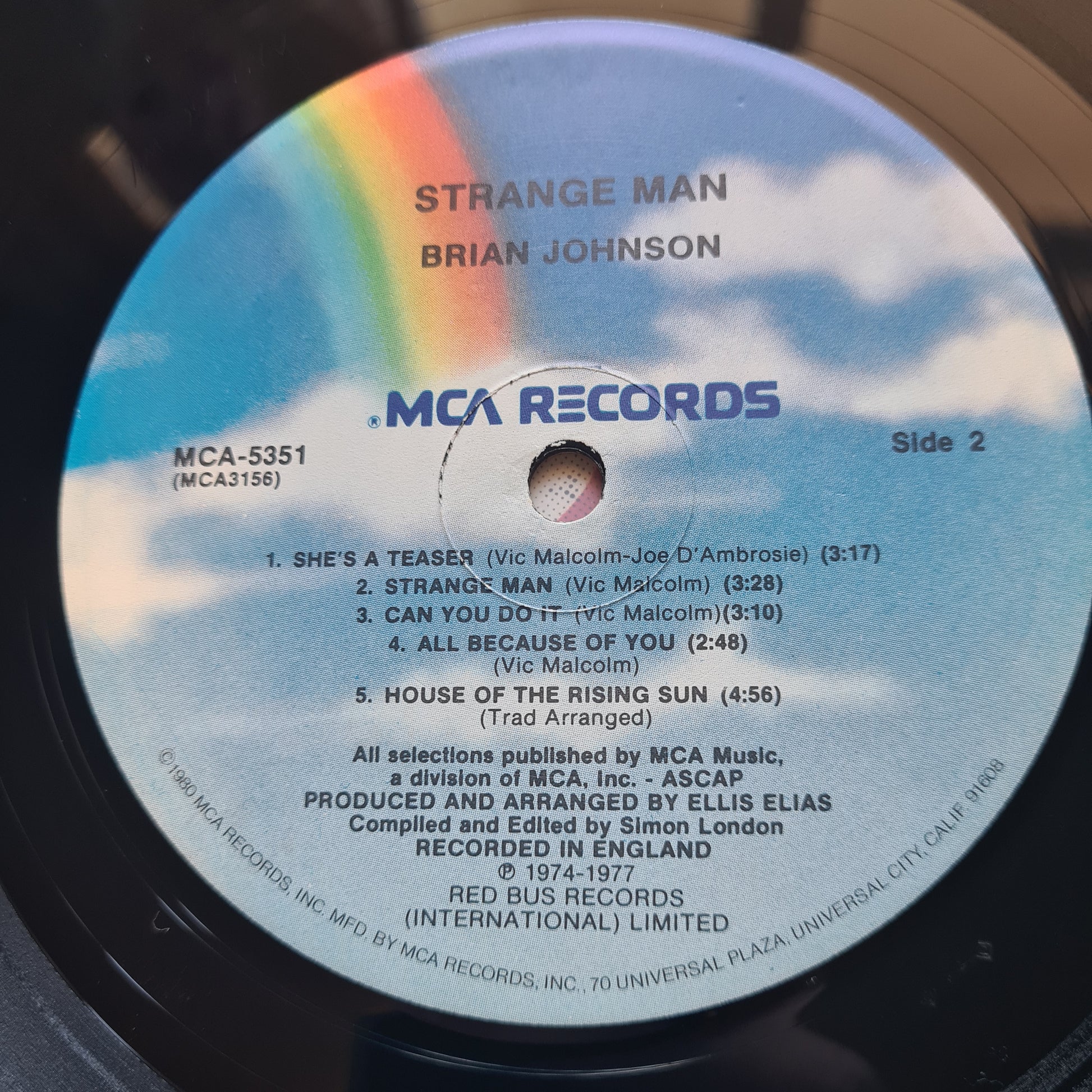 Brian Johnson (Geordie, AC/DC) – Strange Man - 1982 - Vinyl Record LP - Sound Hound Records
