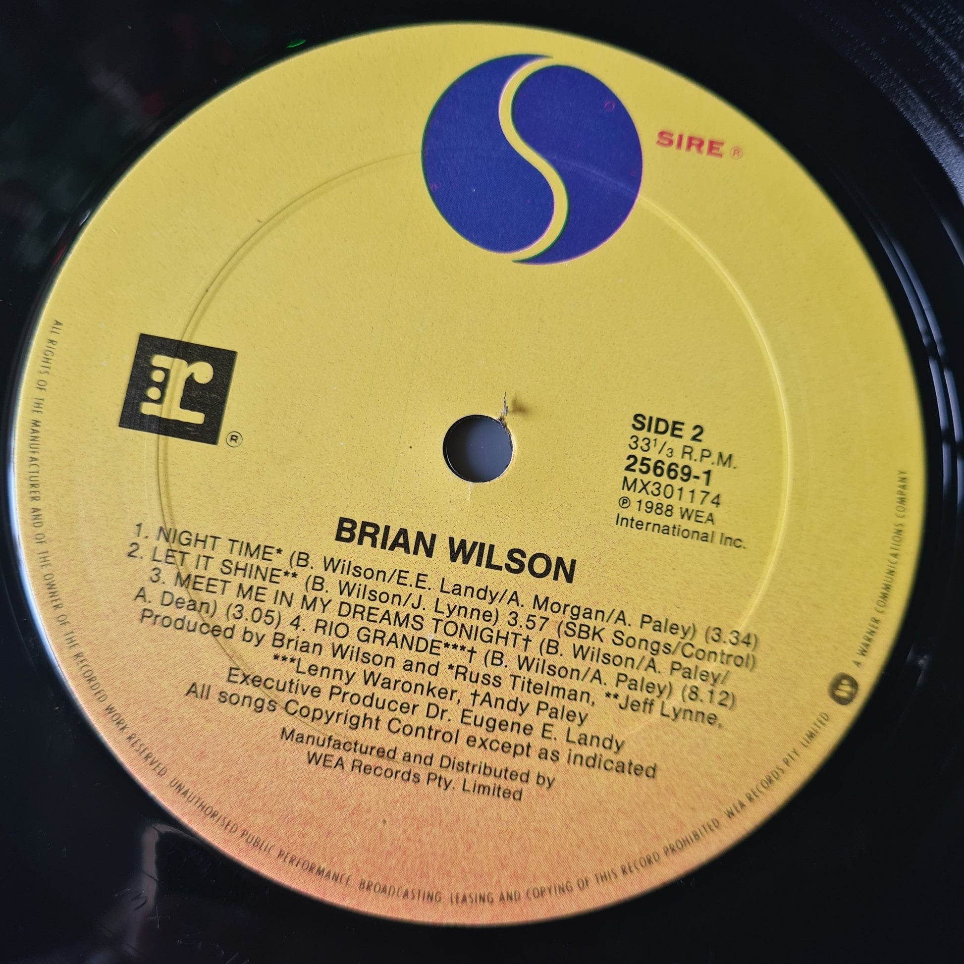 Brian Wilson (Beach Boys) – Brian Wilson - 1988 - Vinyl Record LP - Sound Hound Records