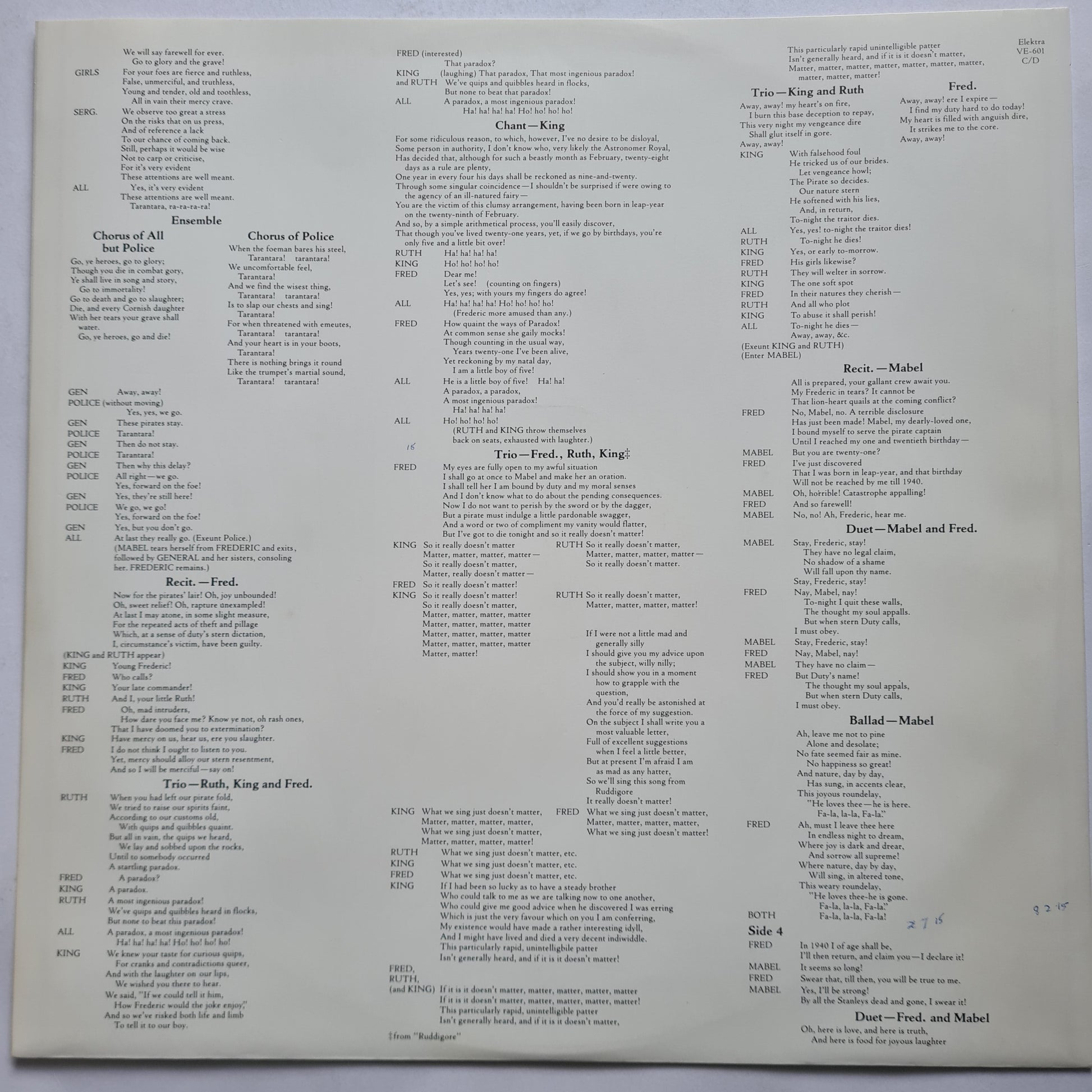 Broadway Cast (Linda Ronstadt) – Gilbert & Sullivan's The Pirates Of Penzance - 1981 (Gatefold) - Vinyl Record 2LP - Sound Hound Records