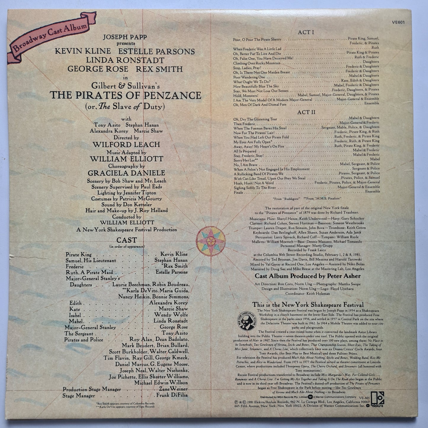 Broadway Cast (Linda Ronstadt) – Gilbert & Sullivan's The Pirates Of Penzance - 1981 (Gatefold) - Vinyl Record 2LP - Sound Hound Records