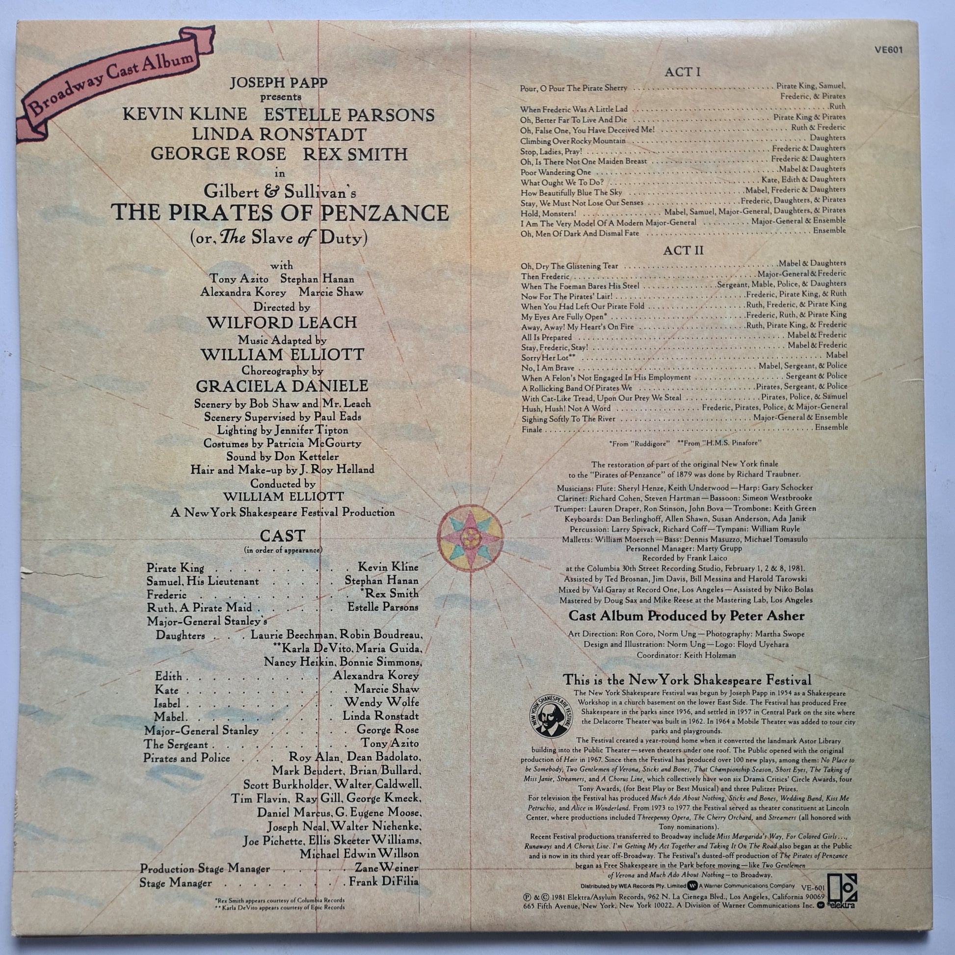 Broadway Cast (Linda Ronstadt) – Gilbert & Sullivan's The Pirates Of Penzance - 1981 (Gatefold) - Vinyl Record 2LP - Sound Hound Records
