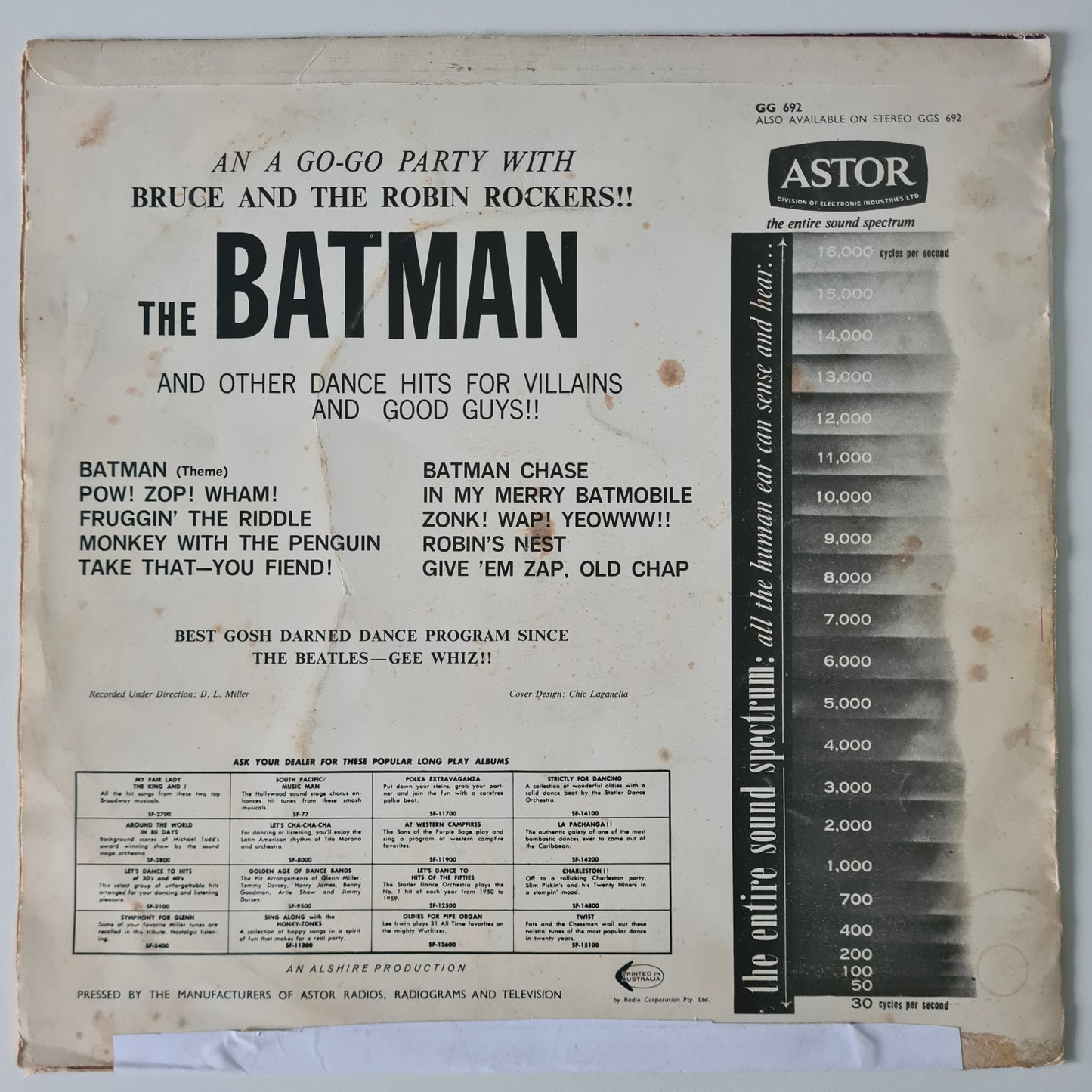 Bruce And The Robin Rockers – The Batman Theme - 1966 (Australian MONO Pressing) - Vinyl Record LP - Sound Hound Records