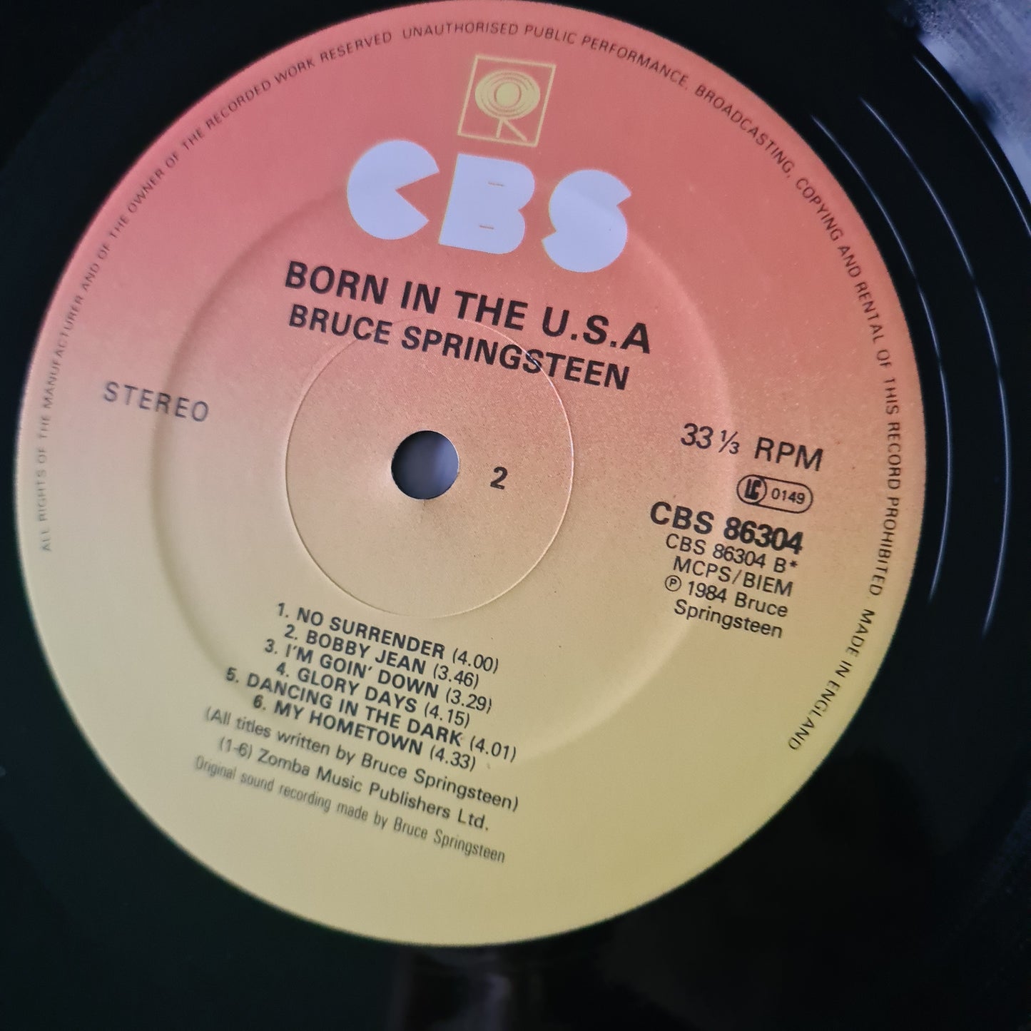 Bruce Springsteen – Born In The USA - 1984 (UK Pressing) - Vinyl Record LP - Sound Hound Records