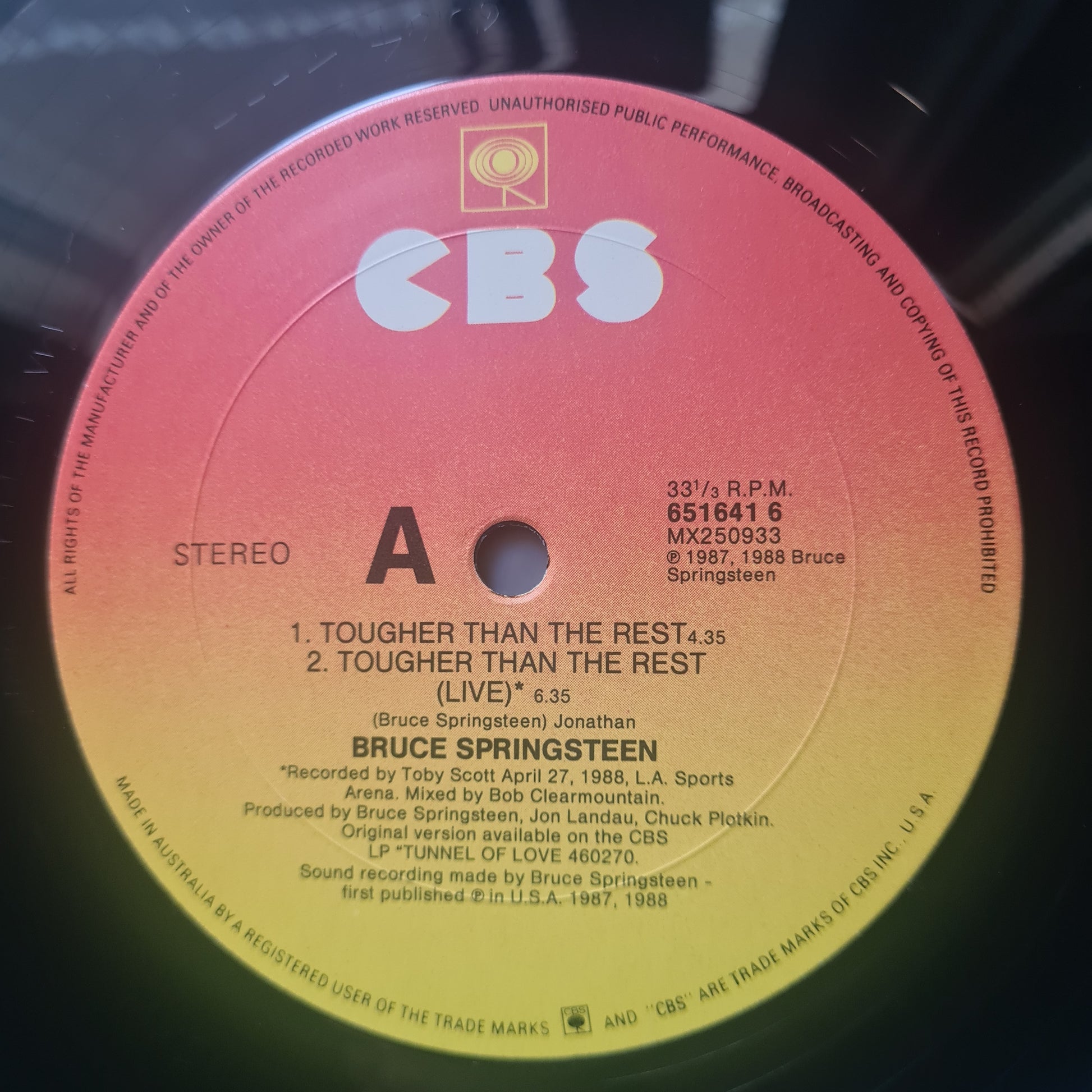 Bruce Springsteen – Tougher Than The Rest - 1987 - Vinyl Record Maxi Single - Sound Hound Records