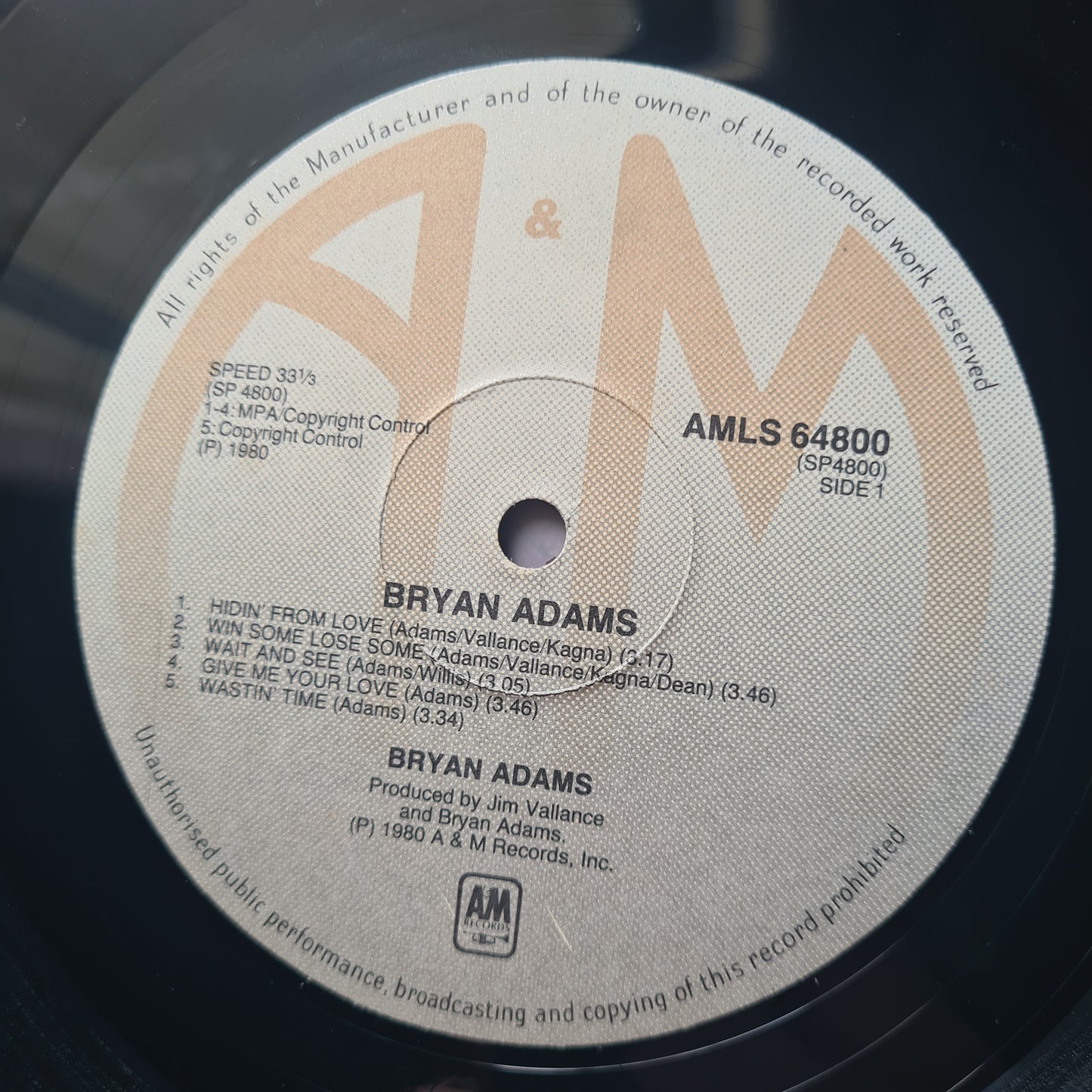 Bryan Adams – Bryan Adams - 1980 South African Pressing - Vinyl Record LP - Sound Hound Records