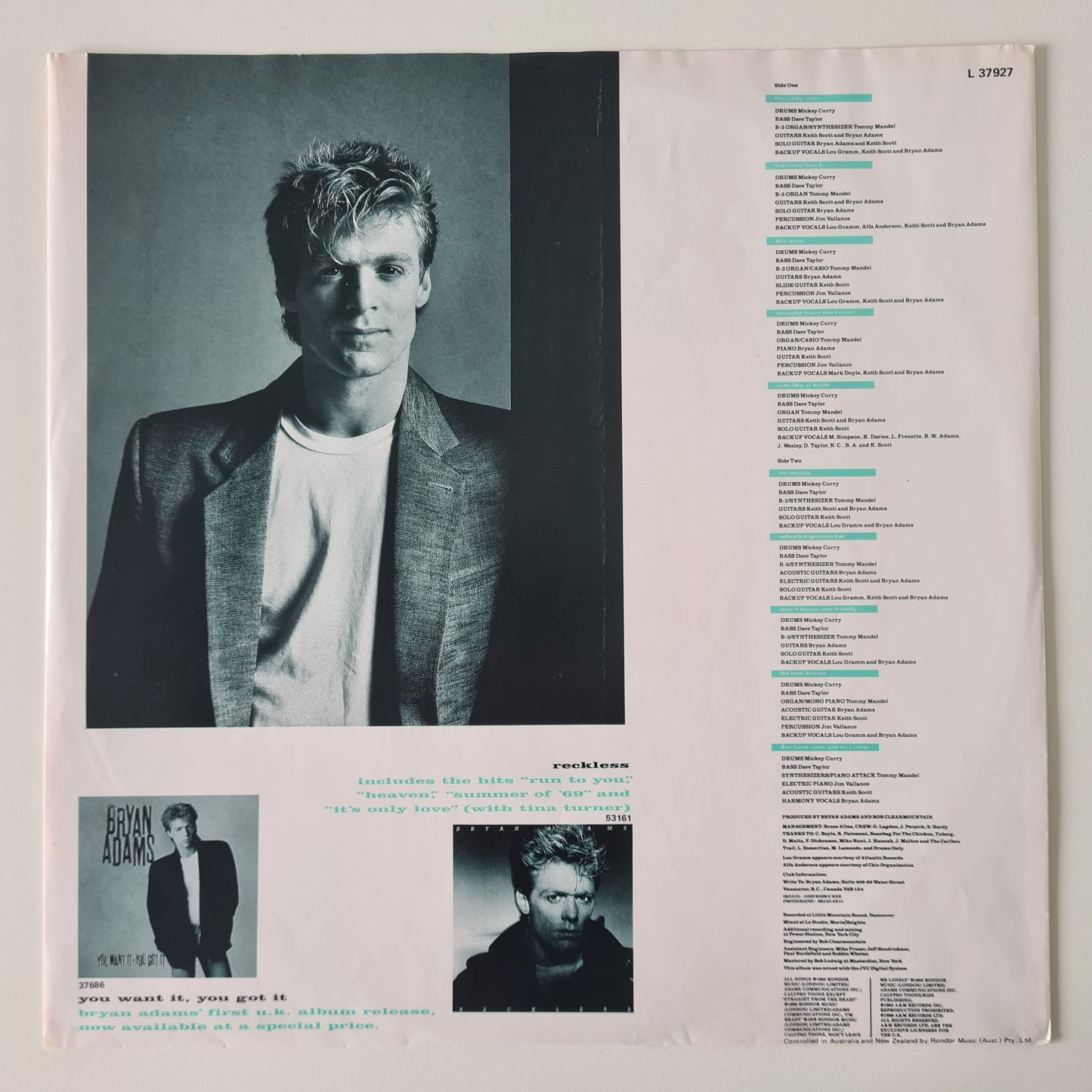 Bryan Adams – Cuts Like A Knife - 1983 - Vinyl Record LP - Sound Hound Records