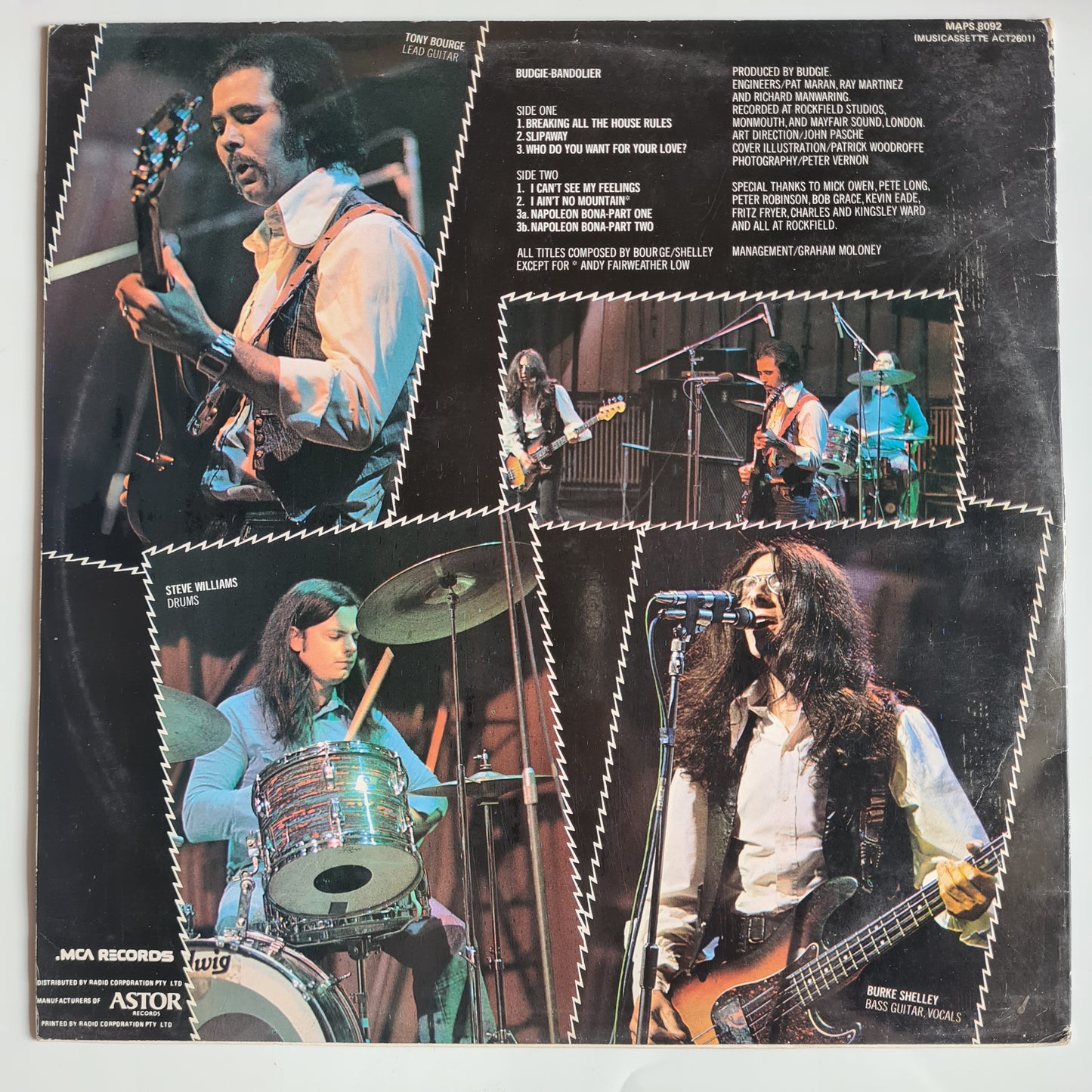 Budgie – Bandolier- 1975 (Australian Pressing) - Vinyl Record LP - Sound Hound Records