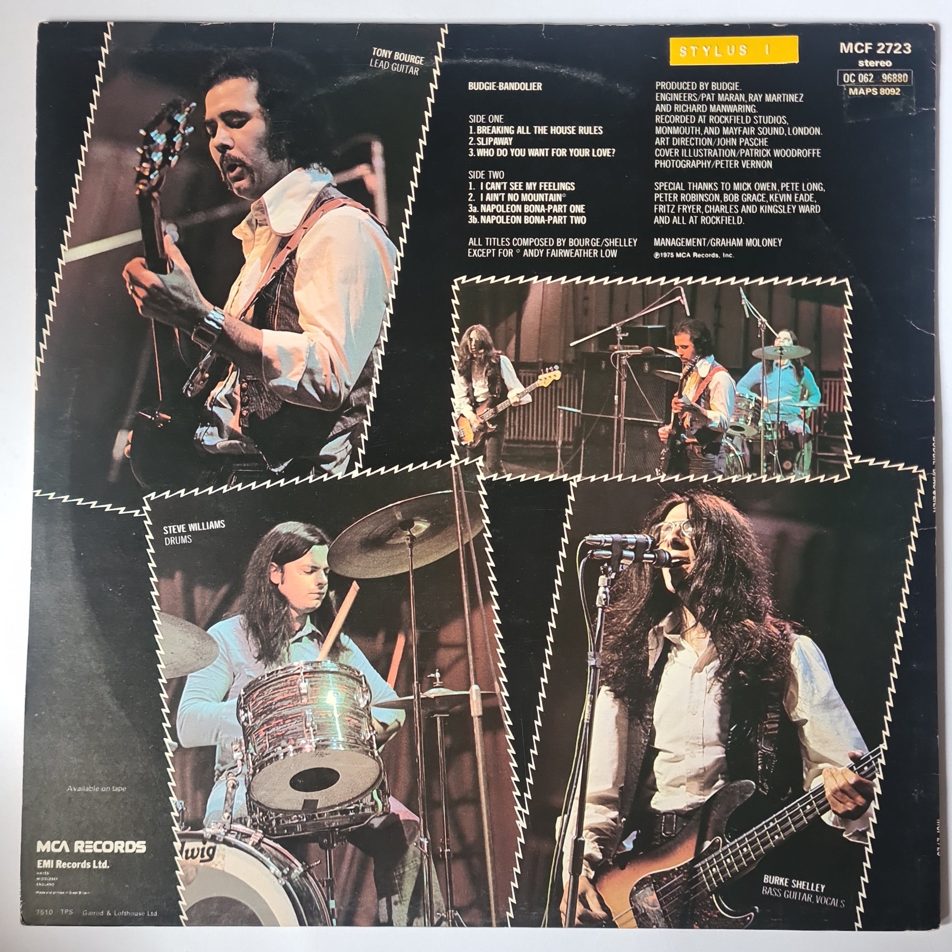 Budgie – Bandolier- 1975 (UK Pressing) - Vinyl Record LP - Sound Hound Records