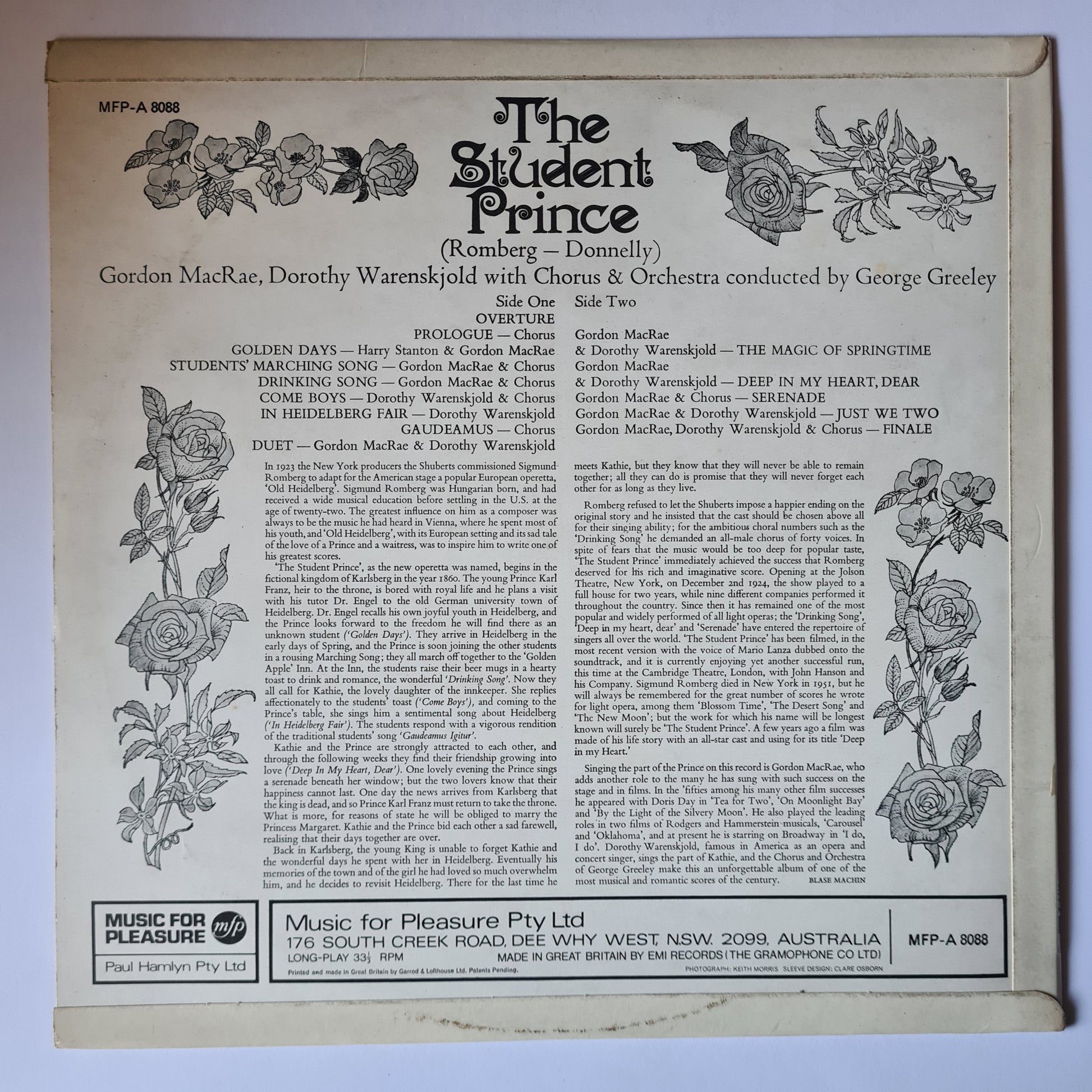 CLEARANCE STOCK! SOUNDTRACK: THE STUDENT PRINCE - VINYL RECORD LP - Sound Hound Records