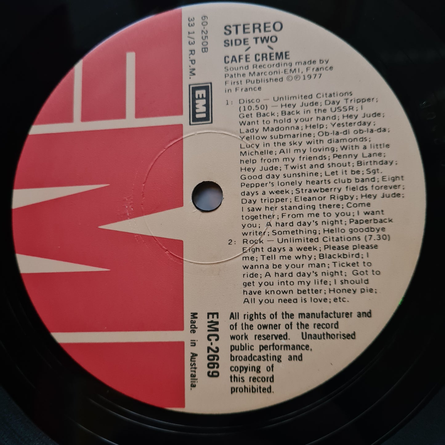 Cafe Creme – Cafe Creme (Beatles Disco Medley) - 1977 - Vinyl Record LP (Beatles Disco Medley) - Sound Hound Records