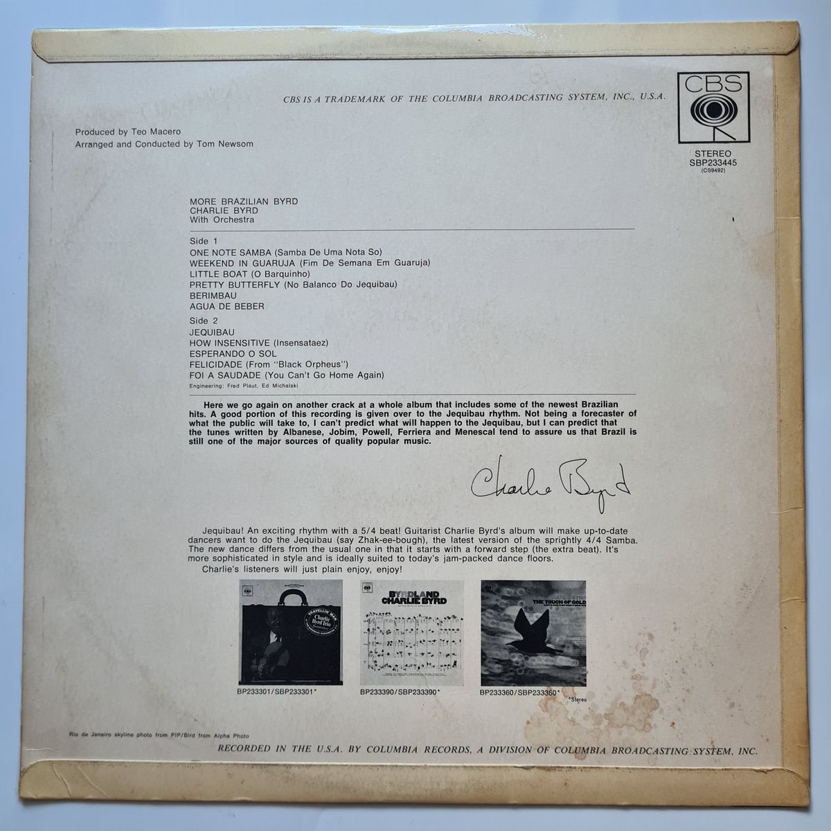 Charlie Byrd – More Brazilian Byrd - 1967 - Vinyl Record LP 🇧🇷