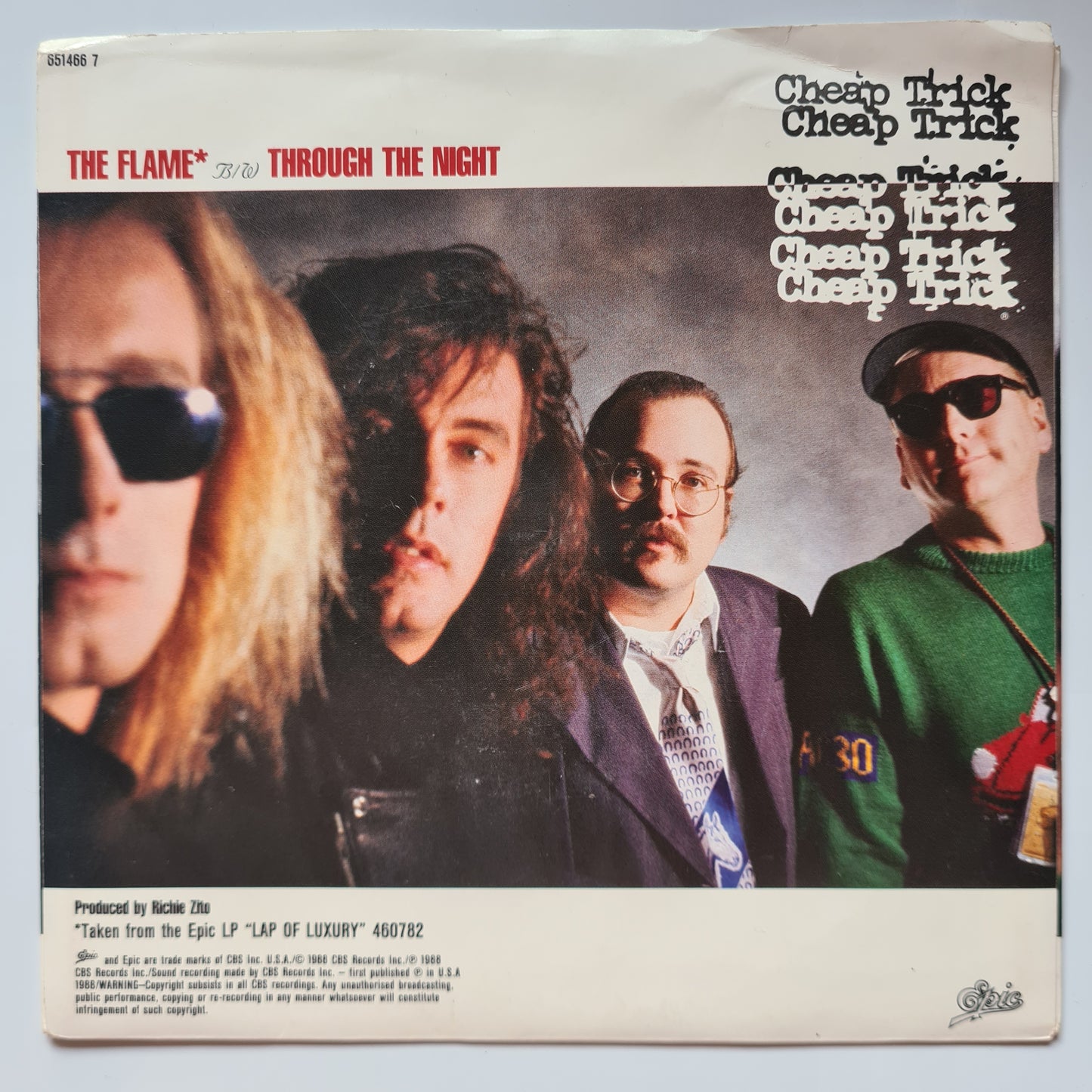 Cheap Trick - The Flame/ Through The Night - 1988 - Vinyl Record 7" Single - 45 RPM - Sound Hound Records