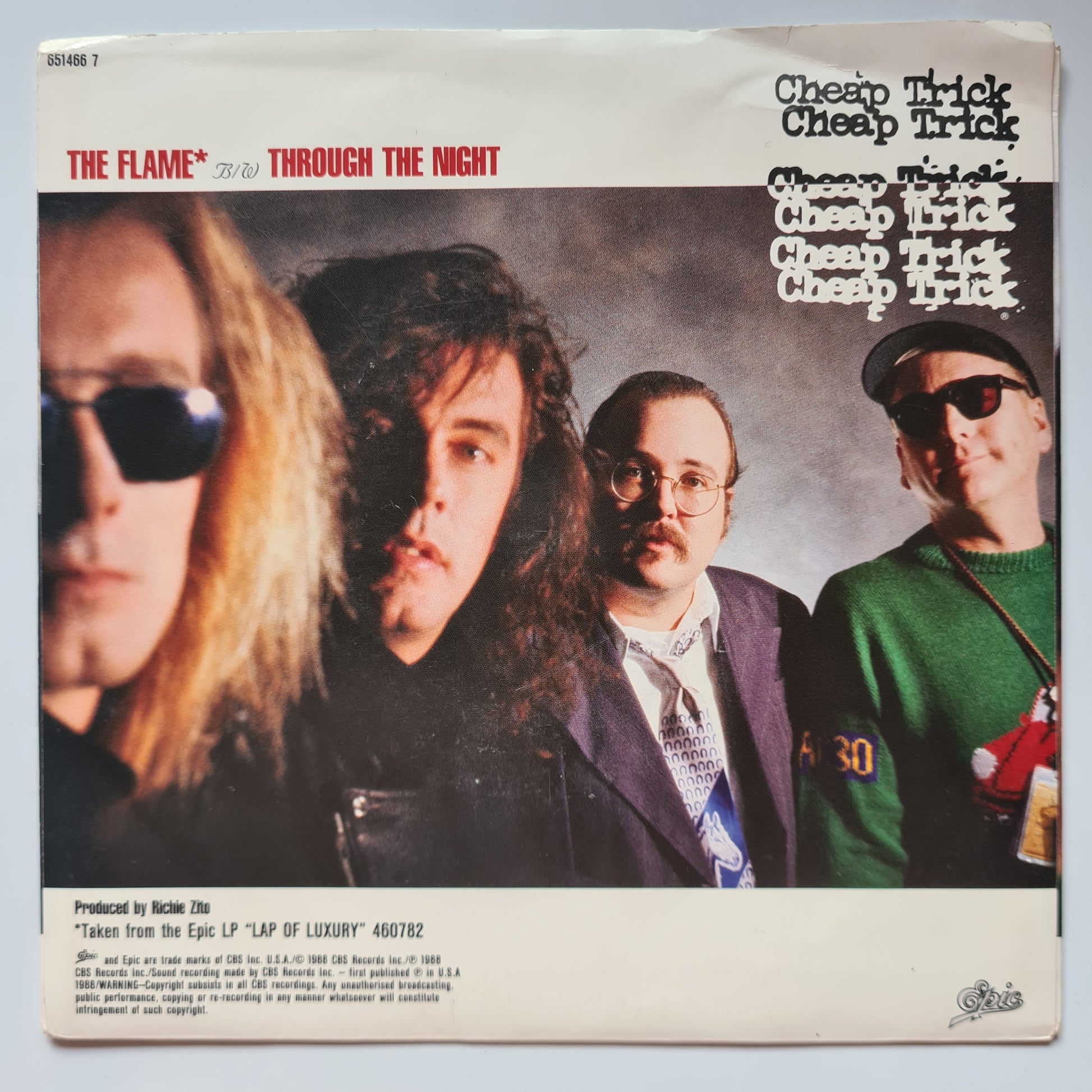 Cheap Trick - The Flame/ Through The Night - 1988 - Vinyl Record 7" Single - 45 RPM - Sound Hound Records